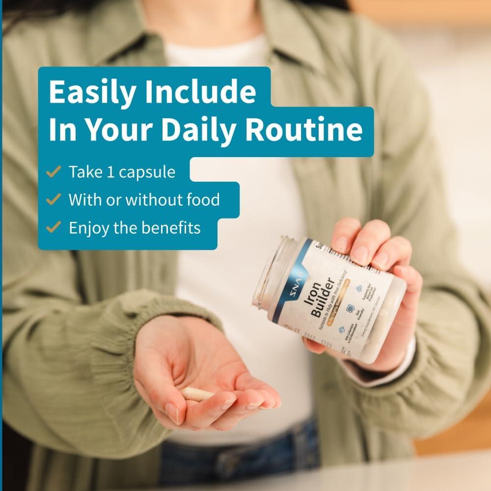 Suplemento de Hierro Natural Snap Supplements 21mg 60 Cápsulas