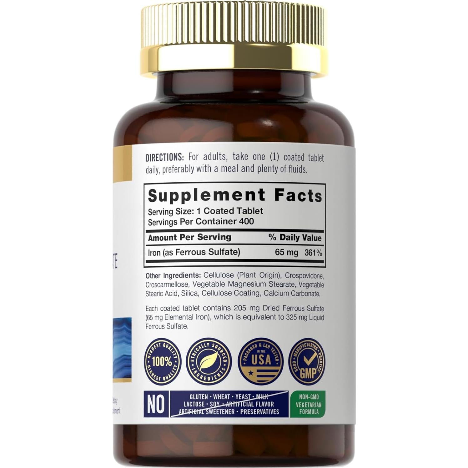 Tabletas de Hierro Carlyle 65 mg | 400 Tabletas Vegetales