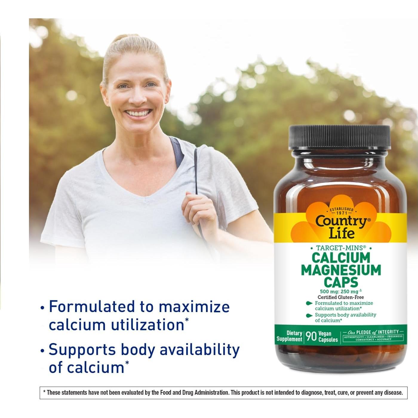 Suplemento de Calcio y Magnesio Country Life 1000mg/500mg