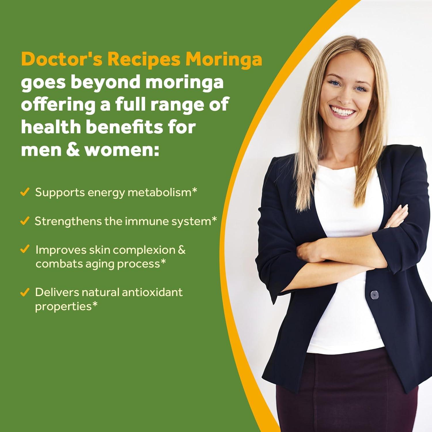 Suplemento de Moringa 11,000 mg Recetas del Doctor 90 Cápsulas Veganas