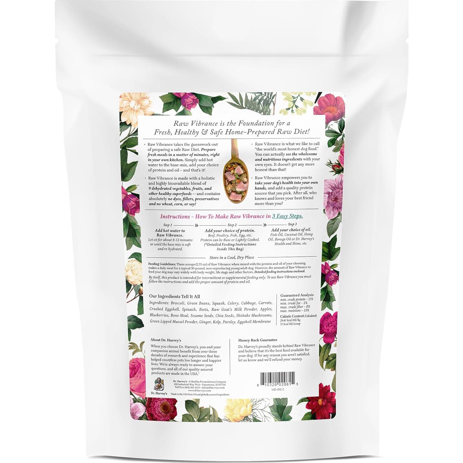 Raw Vibrance Grain Free Dehydrated Foundation for Raw Diet Dog Food (6 Pounds)