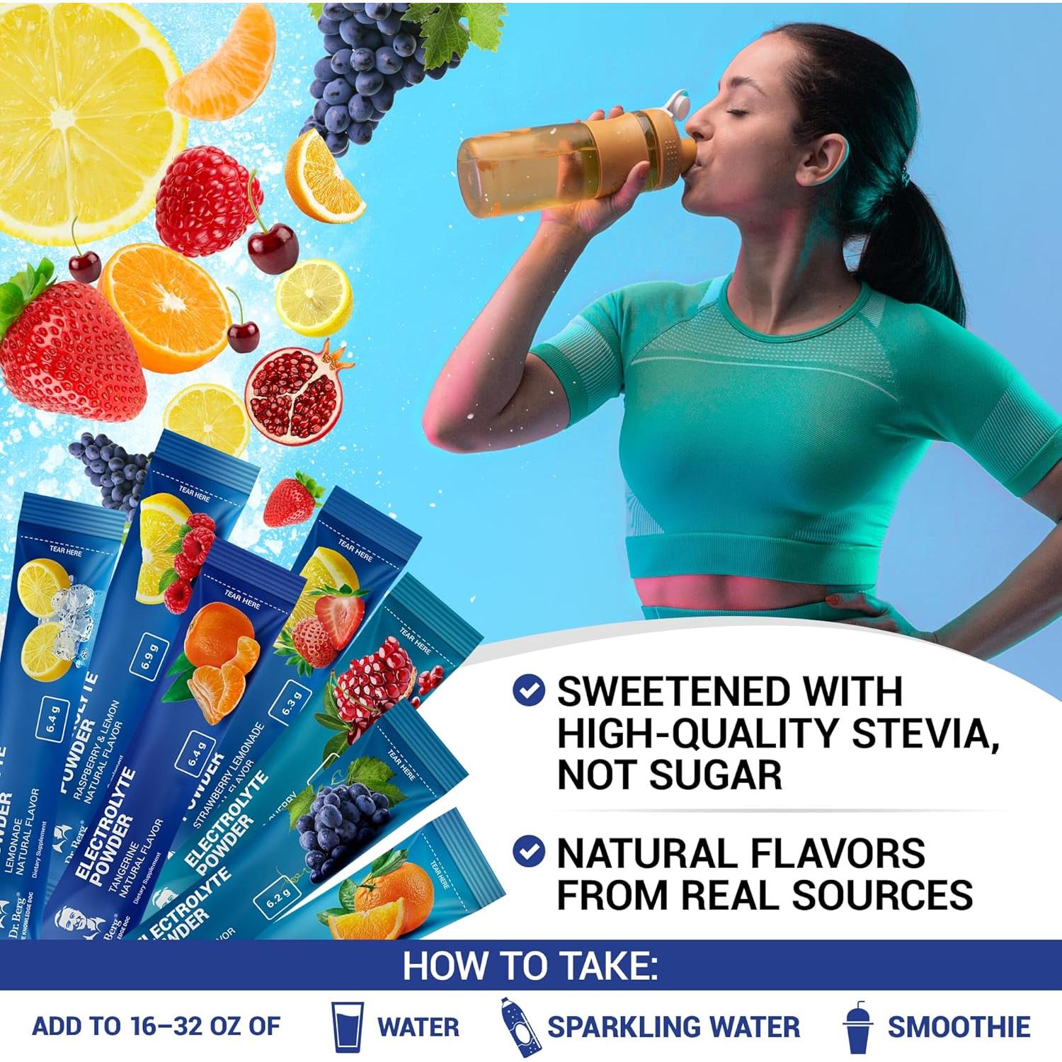 Paquete Variado de Polvo de Electrolitos Sin Azúcar Dr. Berg - 28 Sobres