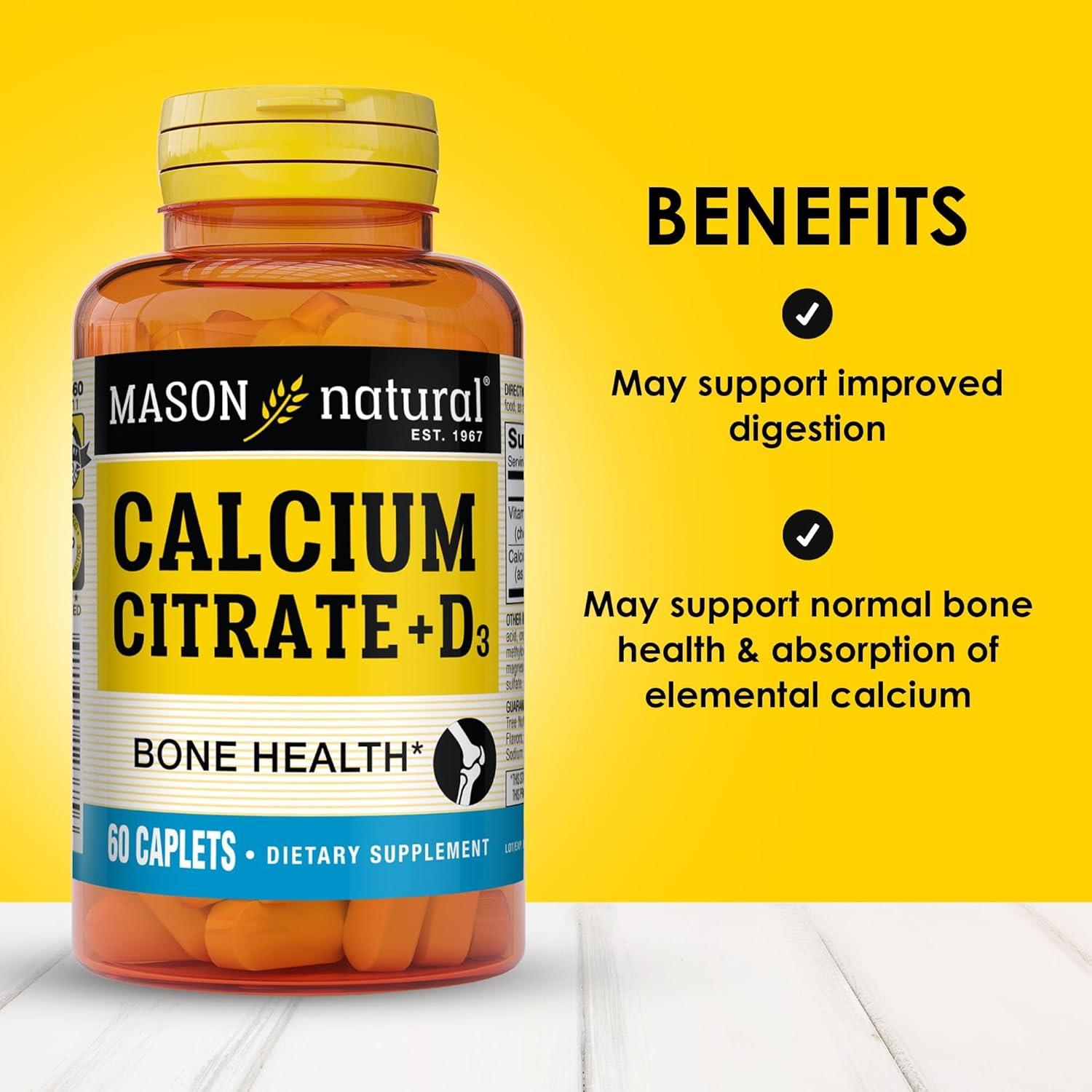 Citrato de Calcio Mason Natural + Vitamina D3 60 Tabletas