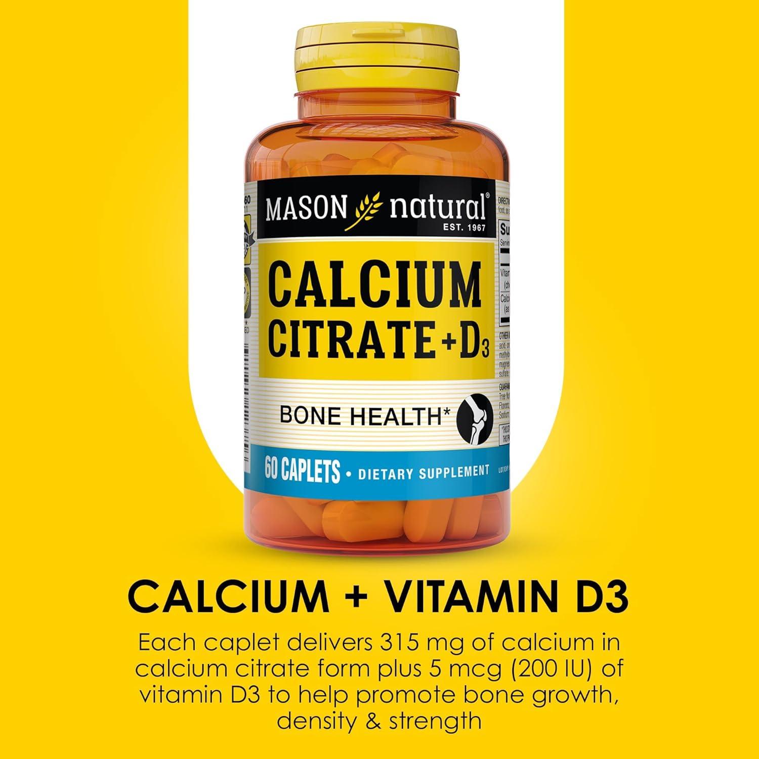 Citrato de Calcio Mason Natural + Vitamina D3 60 Tabletas