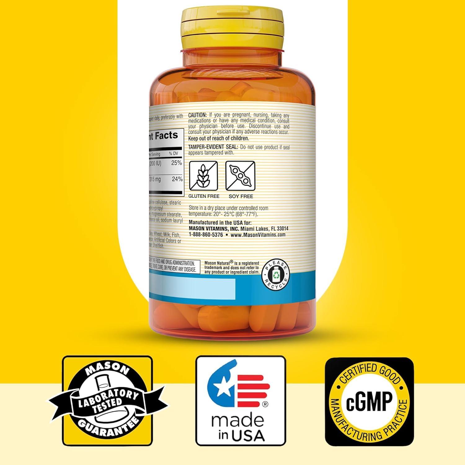 Citrato de Calcio Mason Natural + Vitamina D3 60 Tabletas