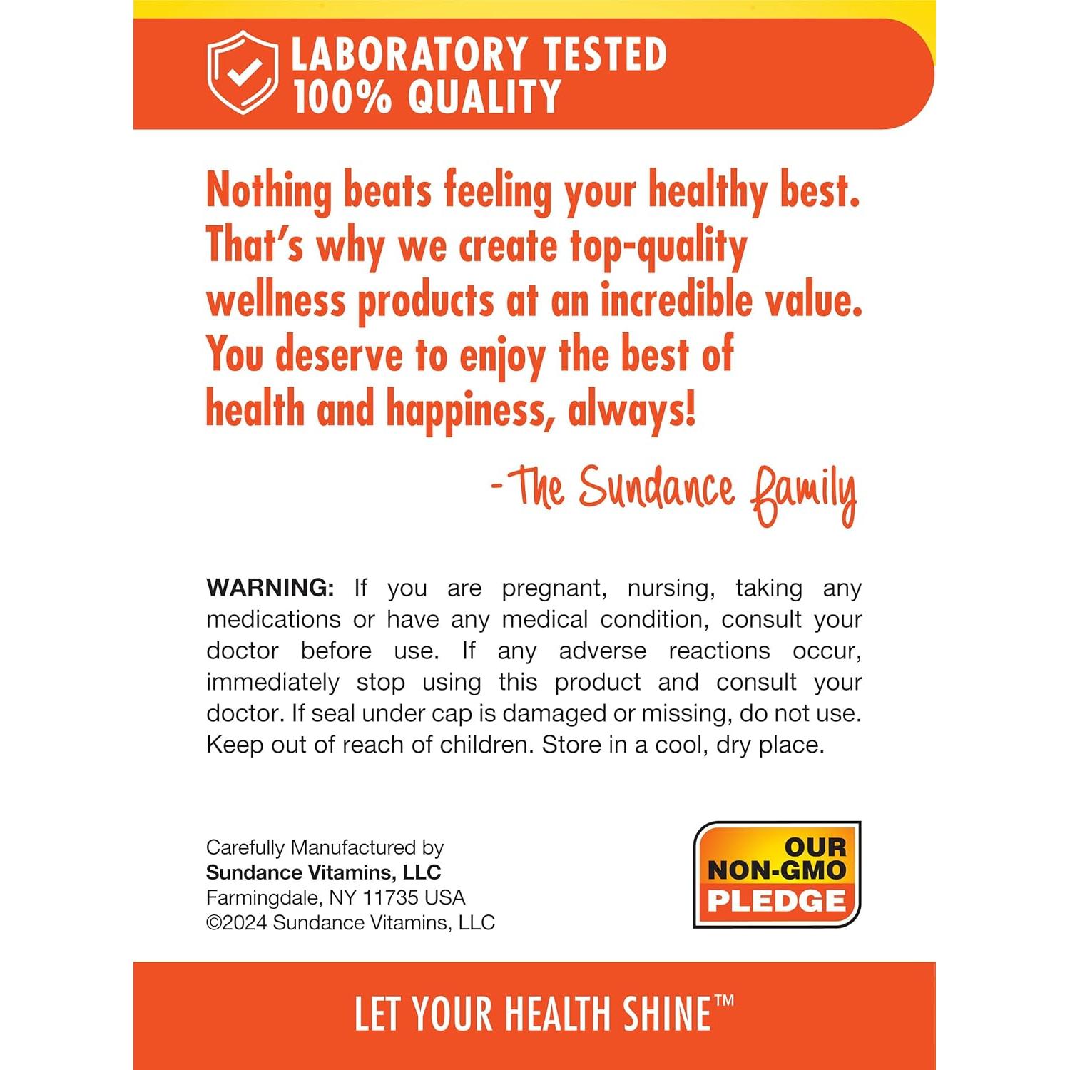 Citrato de Calcio Sundance 400mg + Vitamina D3 120 Tabletas