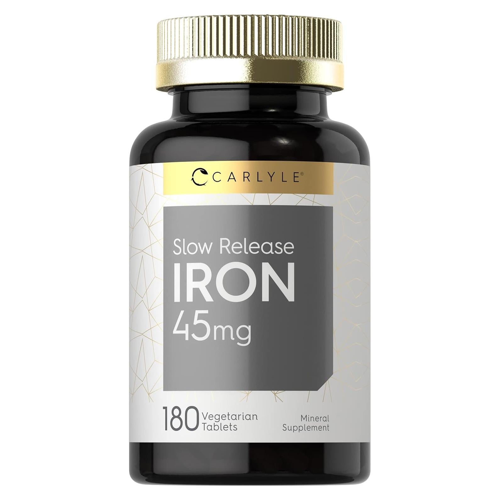 Suplemento de Hierro Carlyle 45 mg | 180 Tabletas Vegetarianas