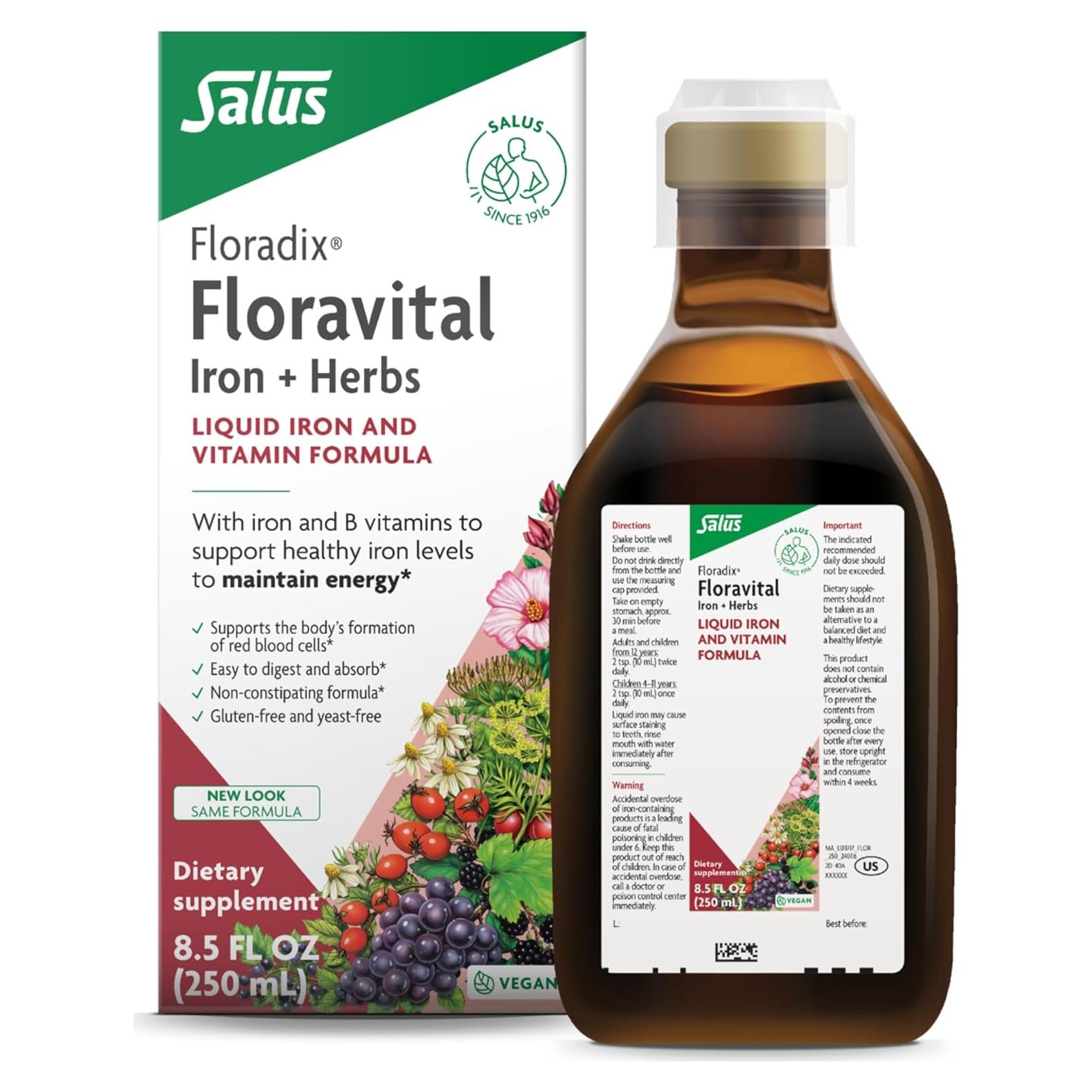 Floradix Floravital Suplemento Líquido de Hierro 250 ml