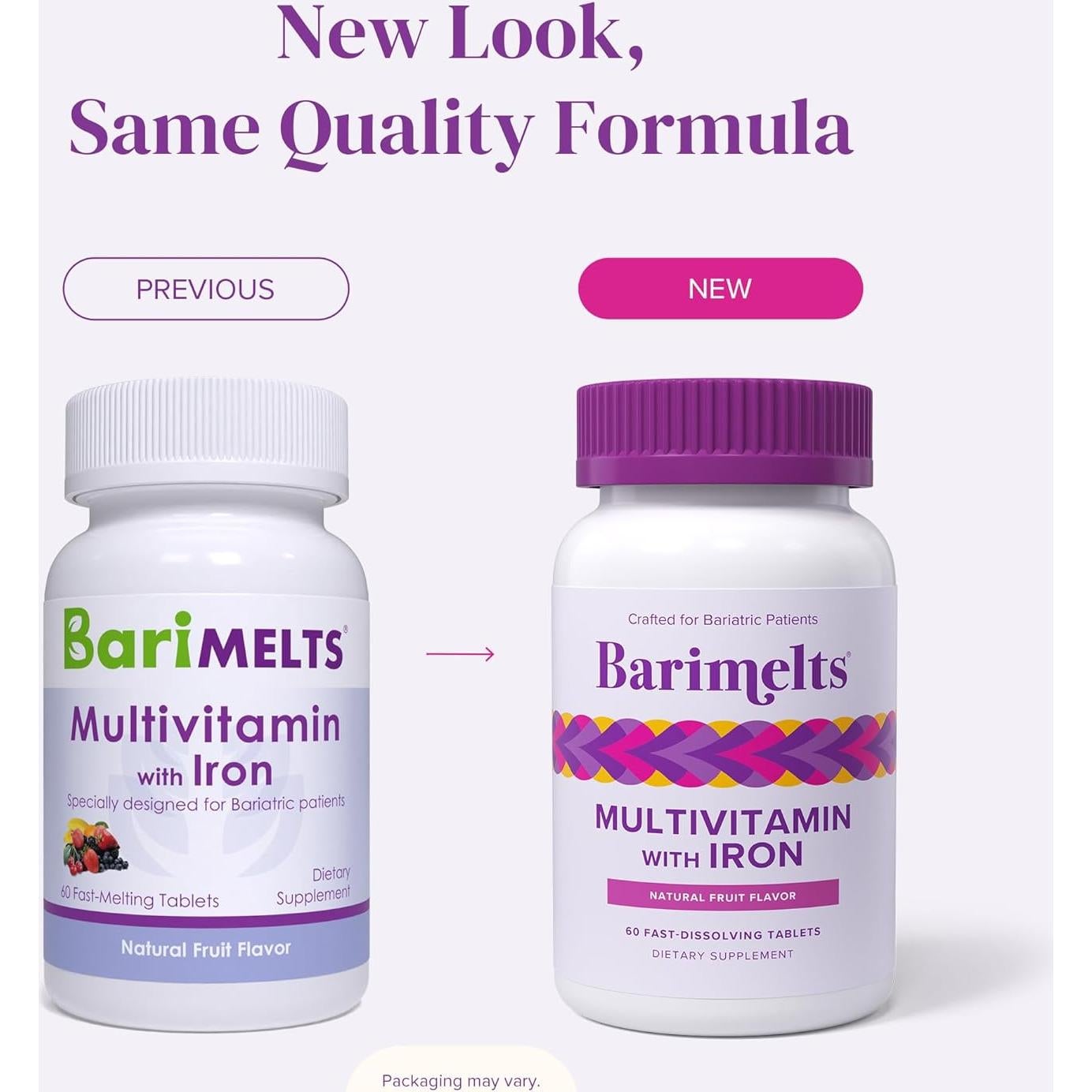 Multivitamina Bariátrica BariMelts con Hierro 60 Tabletas