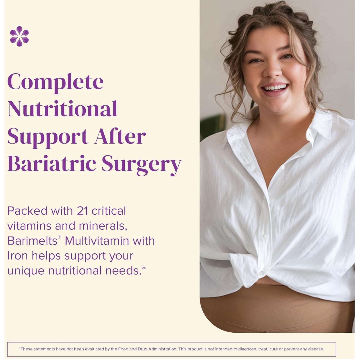 Multivitamina Bariátrica BariMelts con Hierro 60 Tabletas