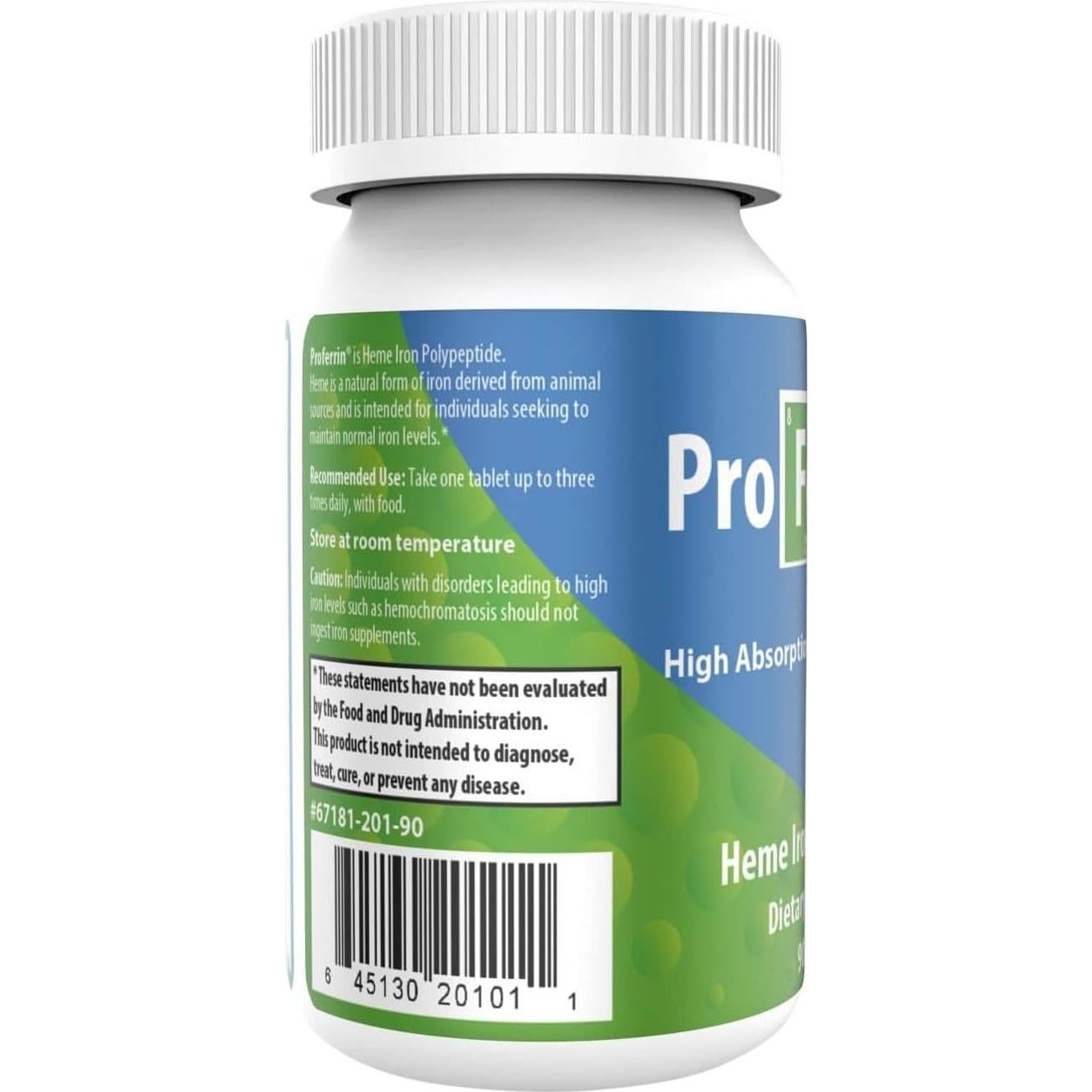 Suplemento de Hierro Proferrin ES 10.5mg 90 Tabletas
