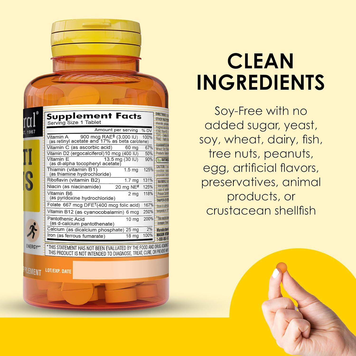 Mini Multivitaminas Mason Natural con Hierro 365 Tabletas