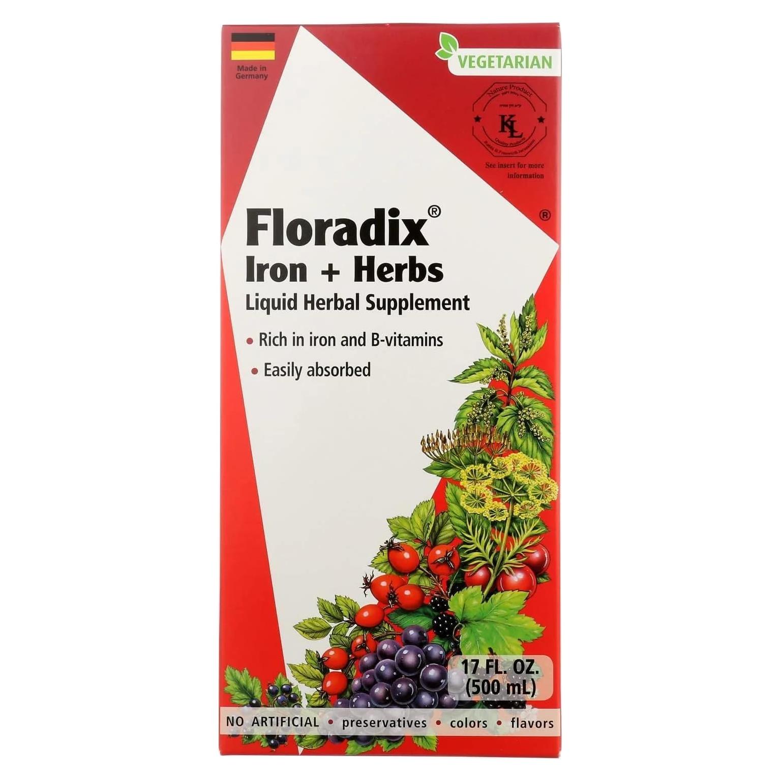 Suplemento Líquido de Hierro Floradix 500ml - Vegetariano
