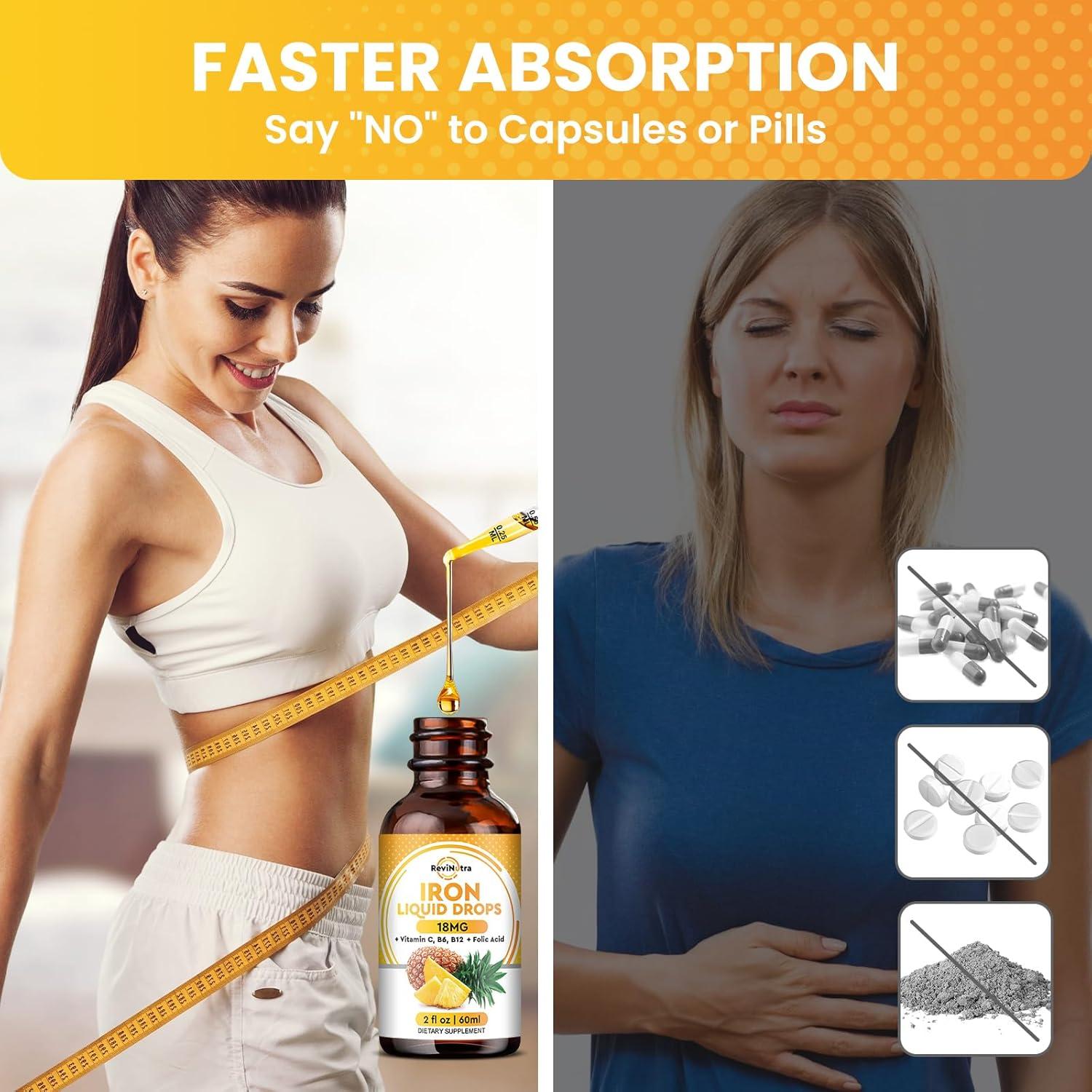 Suplemento de Hierro Líquido ReviNutra 59.15 ml Sabor Piña