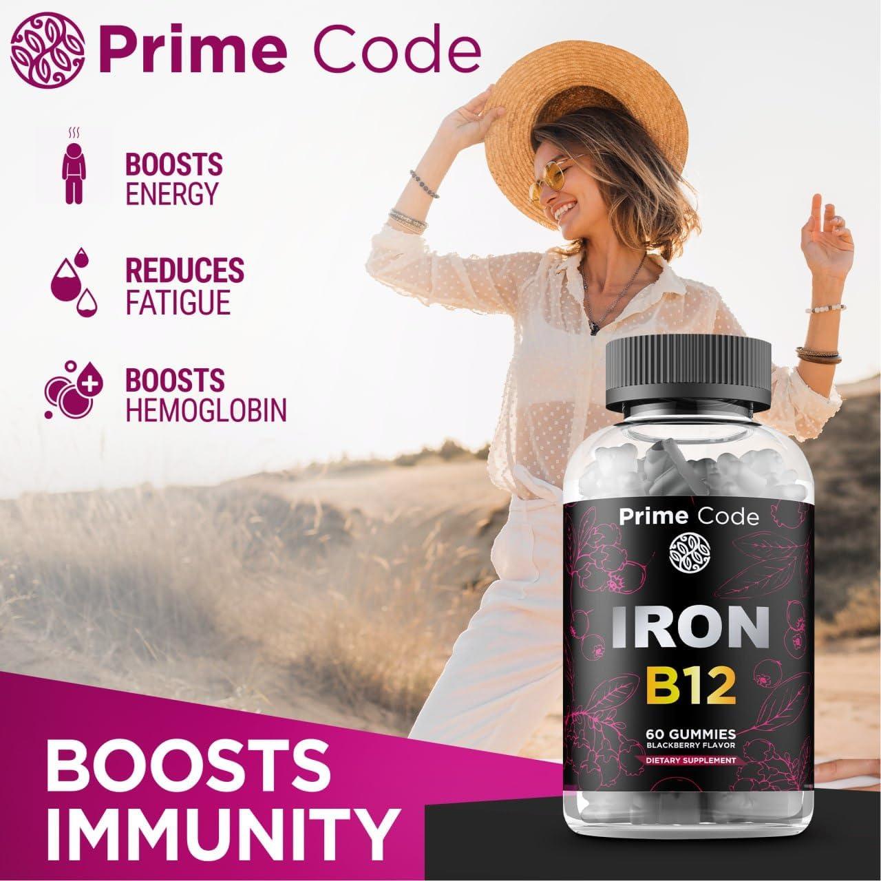 Gomitas de Vitamina B12 con Hierro 20mg Prime Code Labs - Veganas