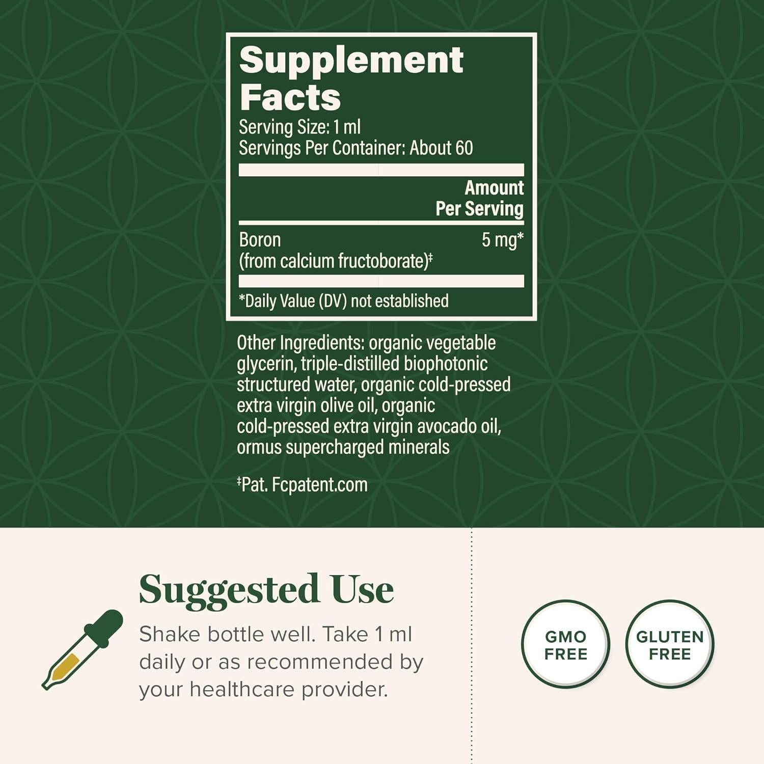 Suplemento de Boro Centro de Sanación Global 5 mg 59.15 ml