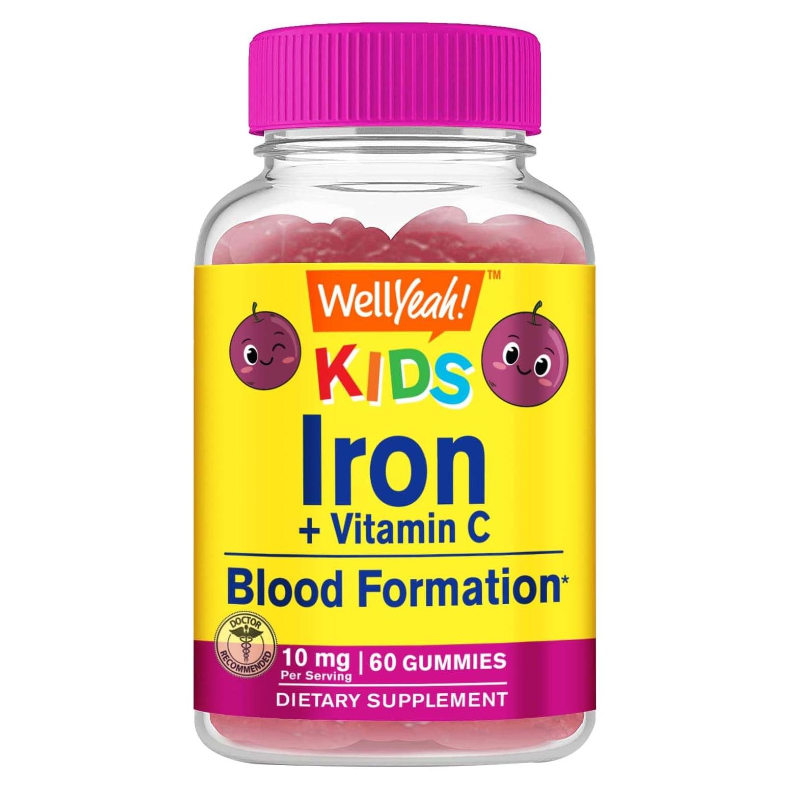 Gomitas de Hierro WellYeah para Niños con Vitamina C - 60 Unidades