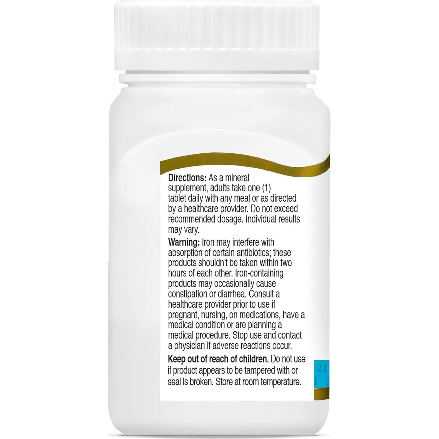 Tabletas de sulfato ferroso 65 mg 21st Century 120 unidades