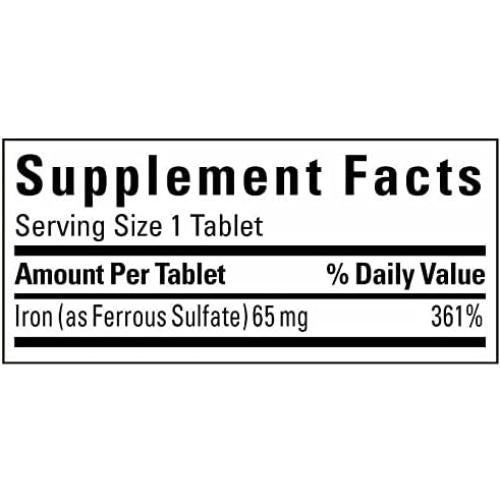 Suplemento de Hierro Nature Made 65 mg - 365 Tabletas
