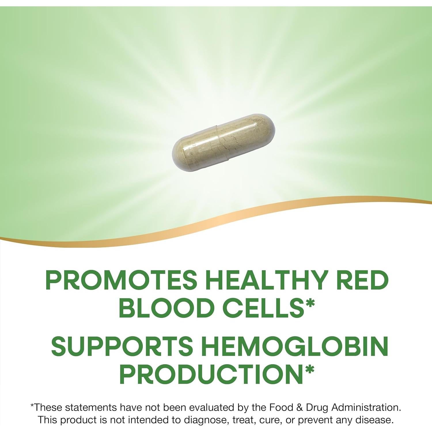 Suplemento de Hierro Nature's Way 18 mg 100 Cápsulas Sin Gluten