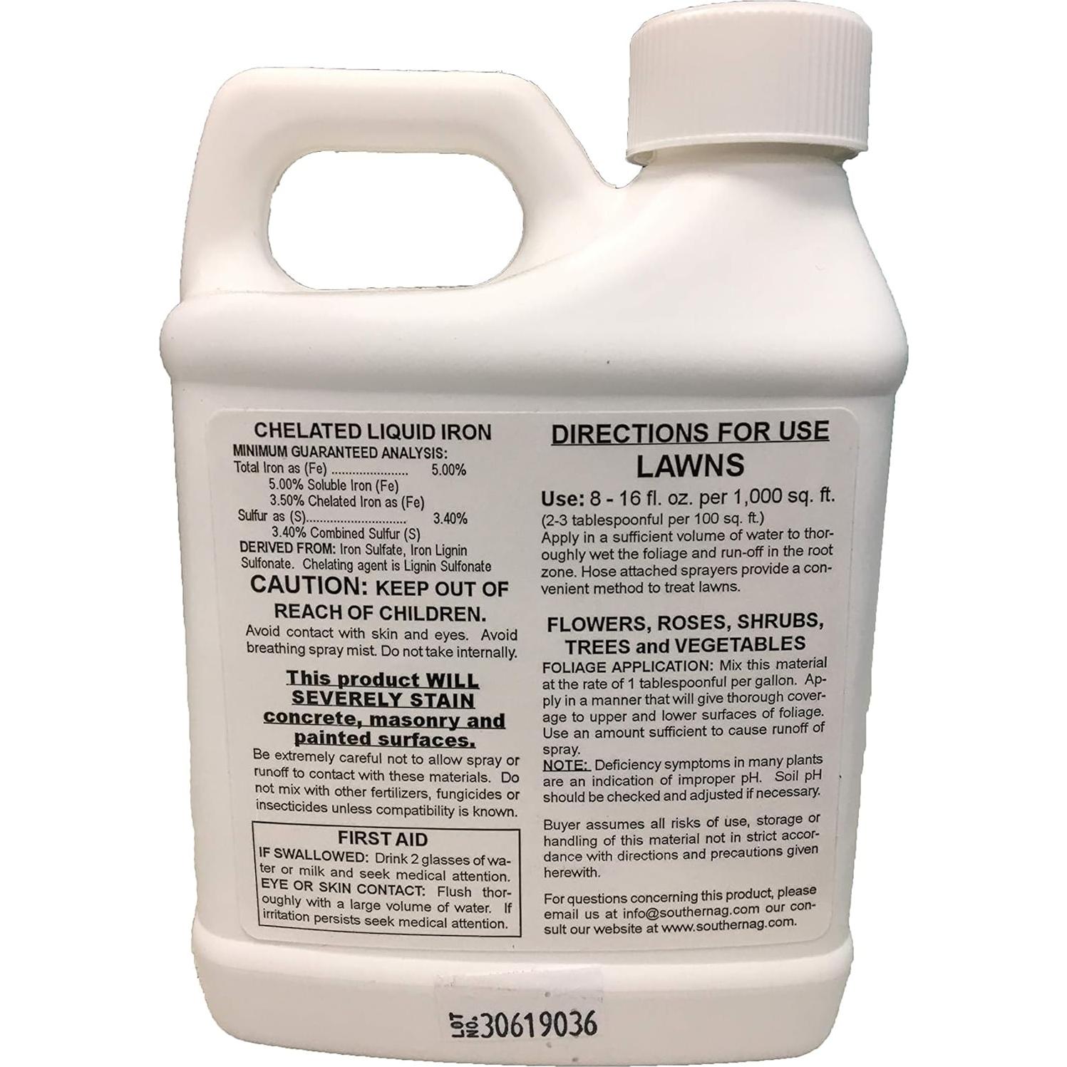 Hierro Líquido Quelado Southern Ag 473 ml para Jardín