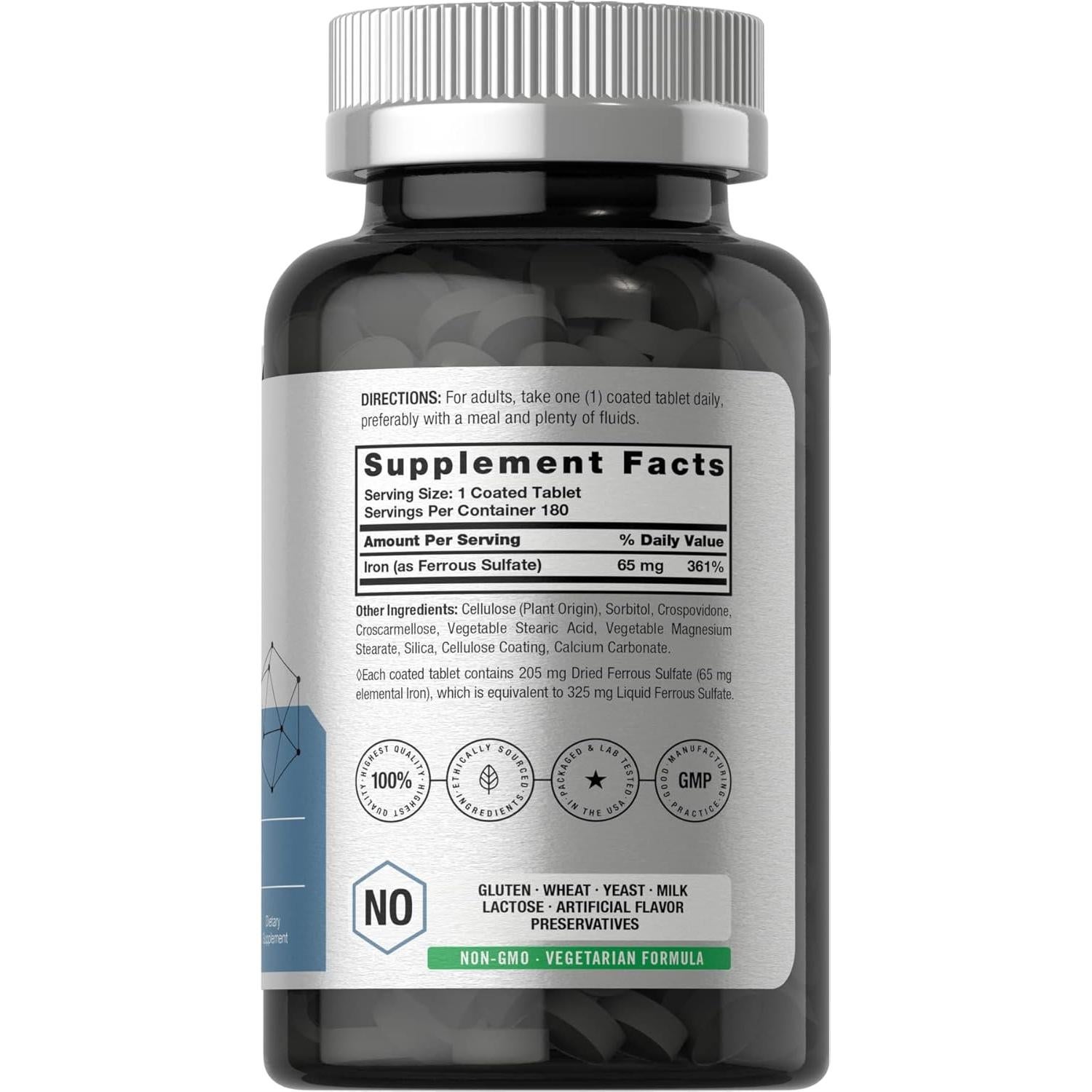Suplemento Dietético Horbäach Sulfato Ferroso 325mg - 180 Tabletas