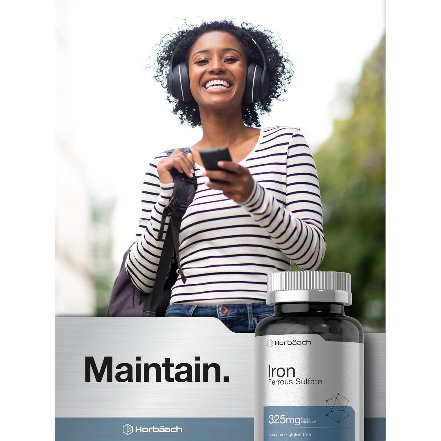 Suplemento Dietético Horbäach Sulfato Ferroso 325mg - 180 Tabletas