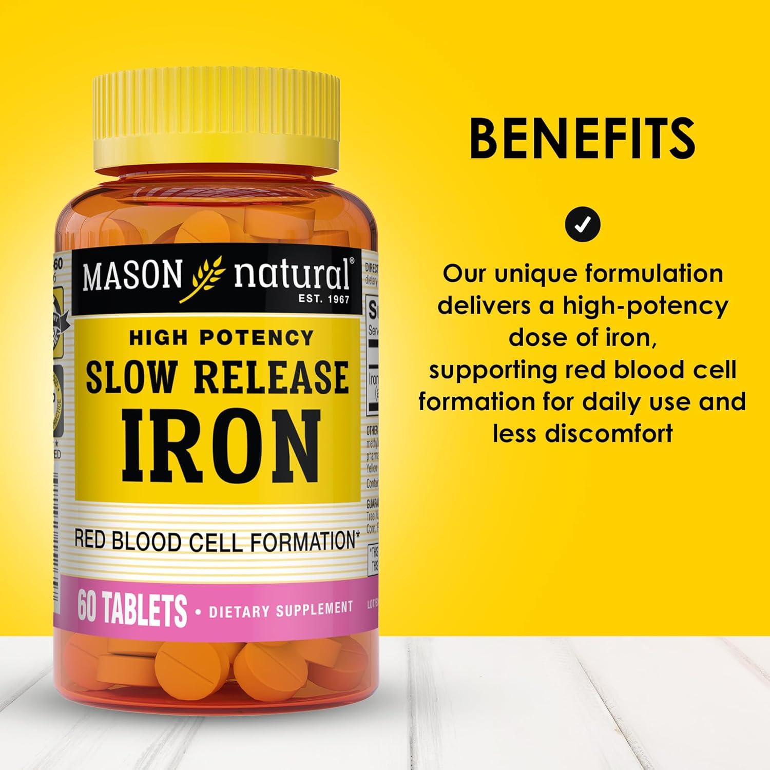 Suplemento de Hierro Mason Natural 50 mg 180 Tabletas Suave