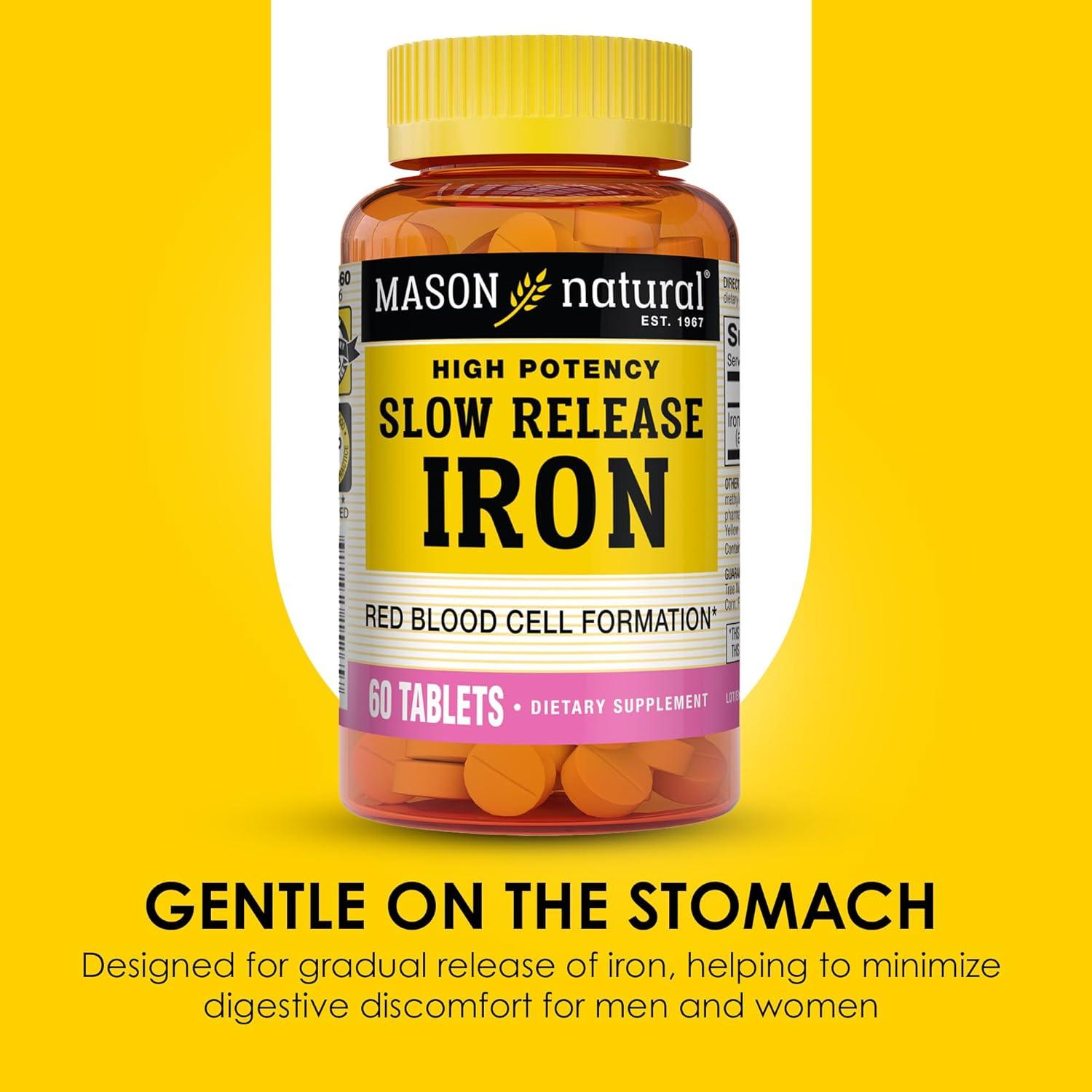 Suplemento de Hierro Mason Natural 50 mg 180 Tabletas Suave