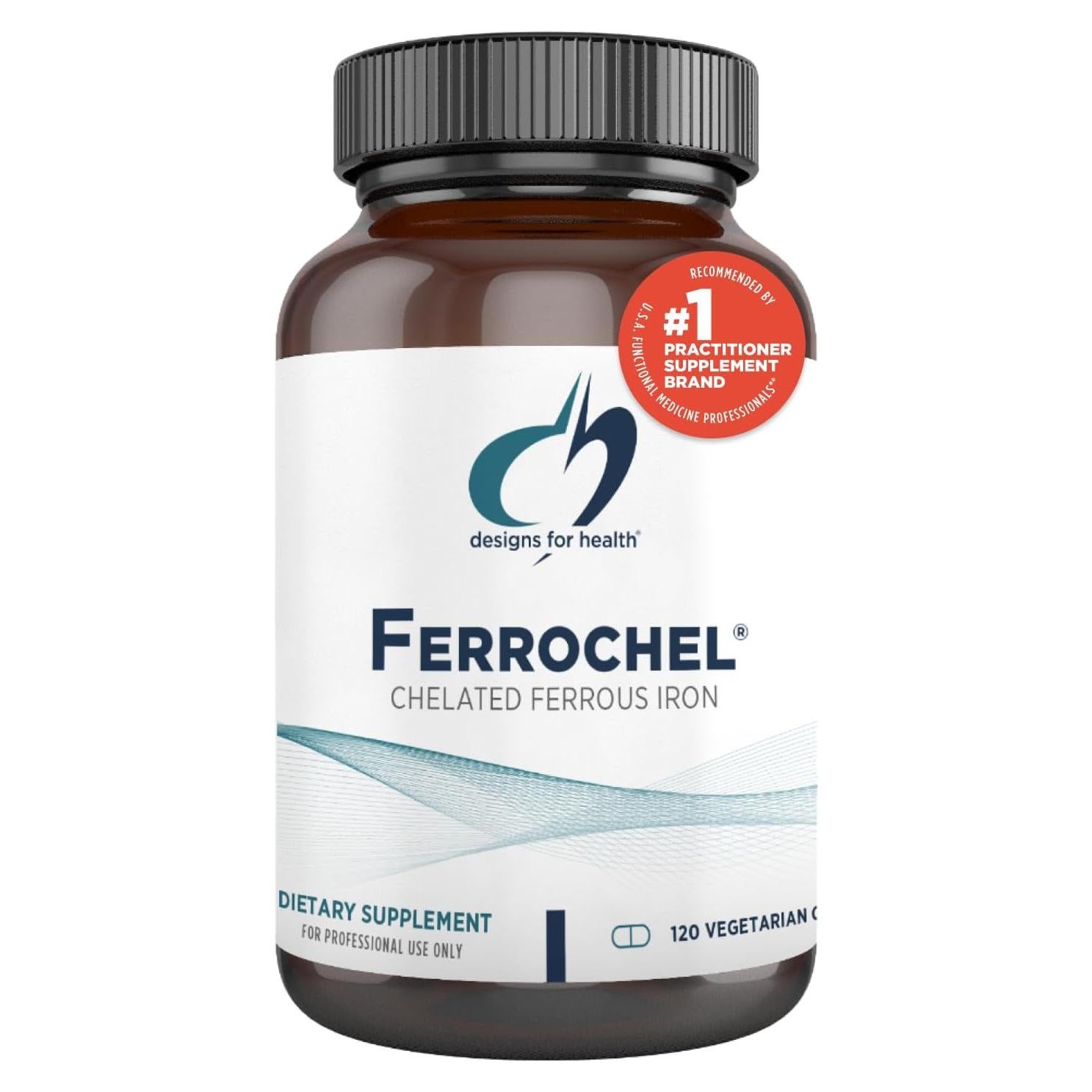 Suplemento de Hierro Ferrochel - 120 Cápsulas Veganas de Alta Absorción