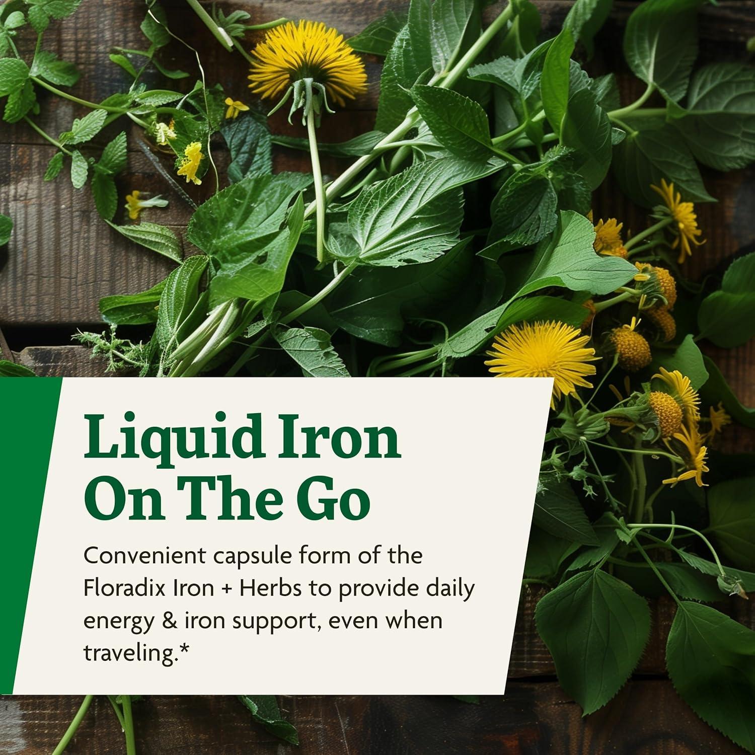 Suplemento de Hierro Floradix - 120 Cápsulas Líquidas Veganas