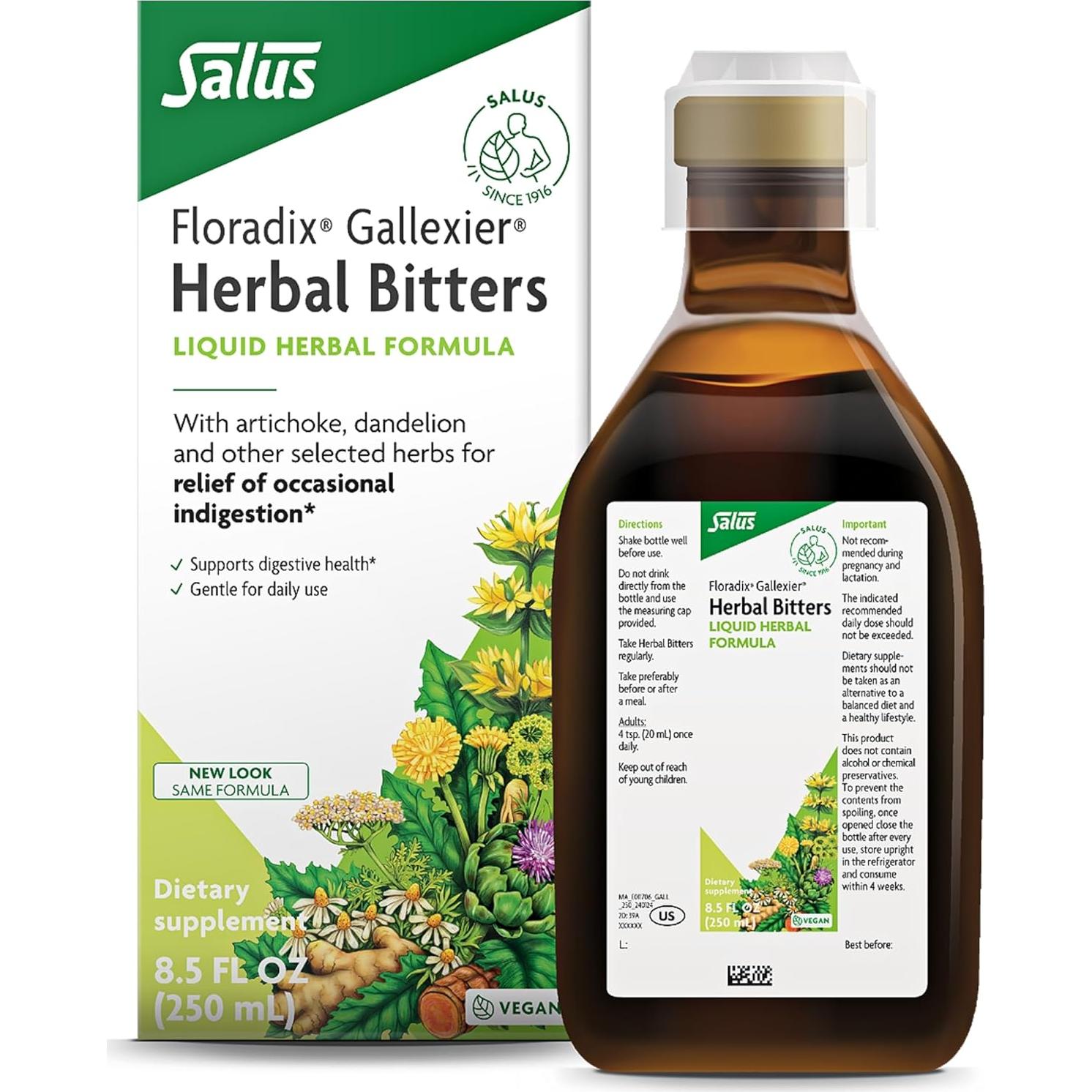 Floradix Suplemento de Hierro Líquido 240 ml + Gallexier Digestivo