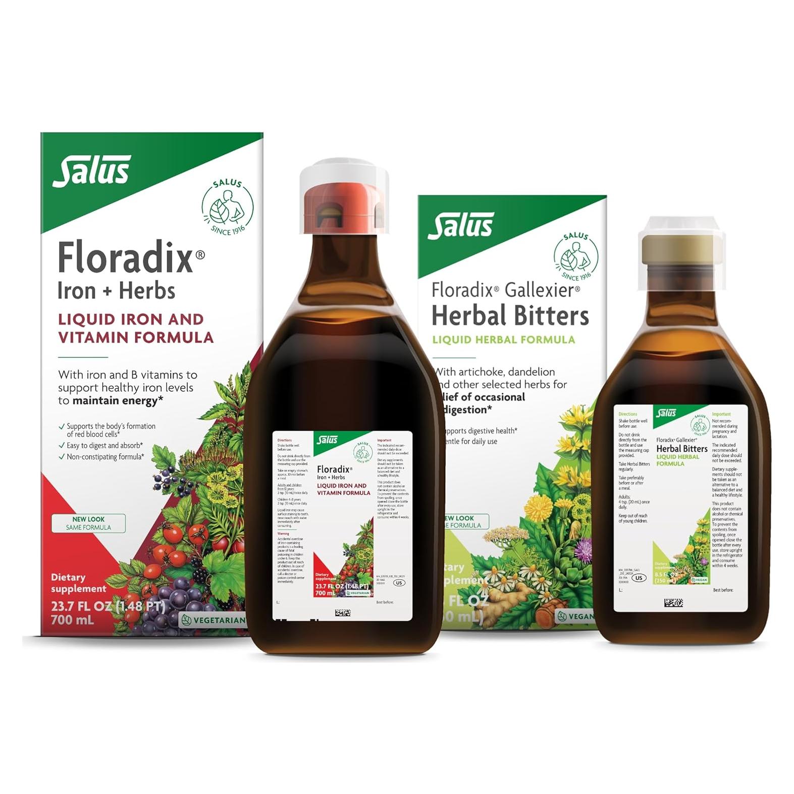 Floradix Hierro Líquido 680 ml + Gallexier Amargos Herbales 100 ml