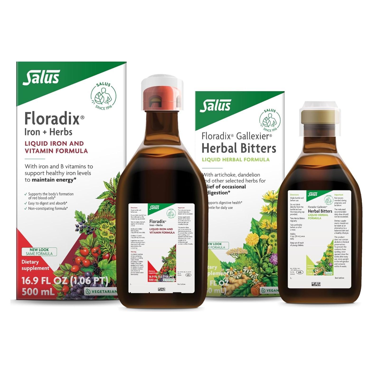 Floradix Hierro Líquido 500 g + Gallexier Amargos Herbales 500 ml
