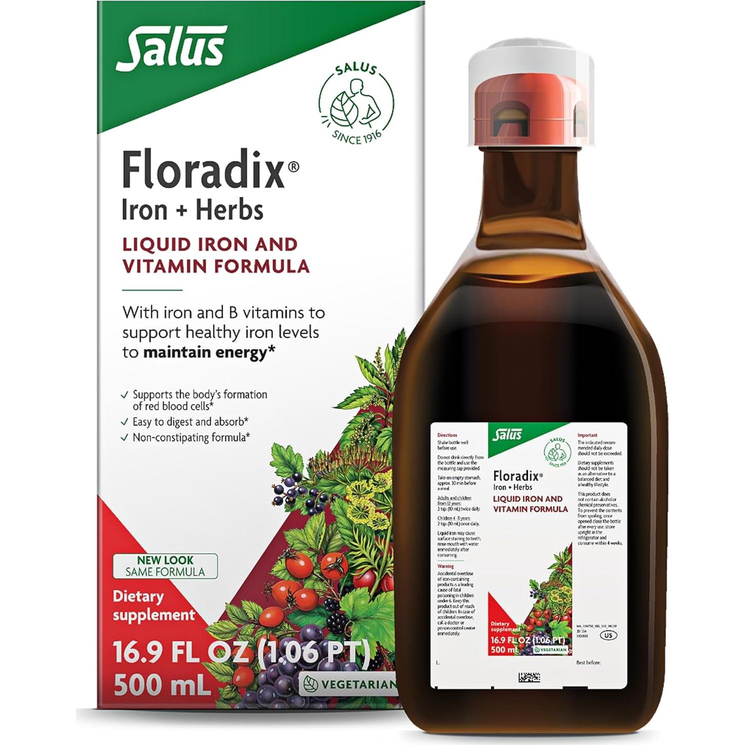 Floradix Hierro Líquido 500 g + Gallexier Amargos Herbales 500 ml