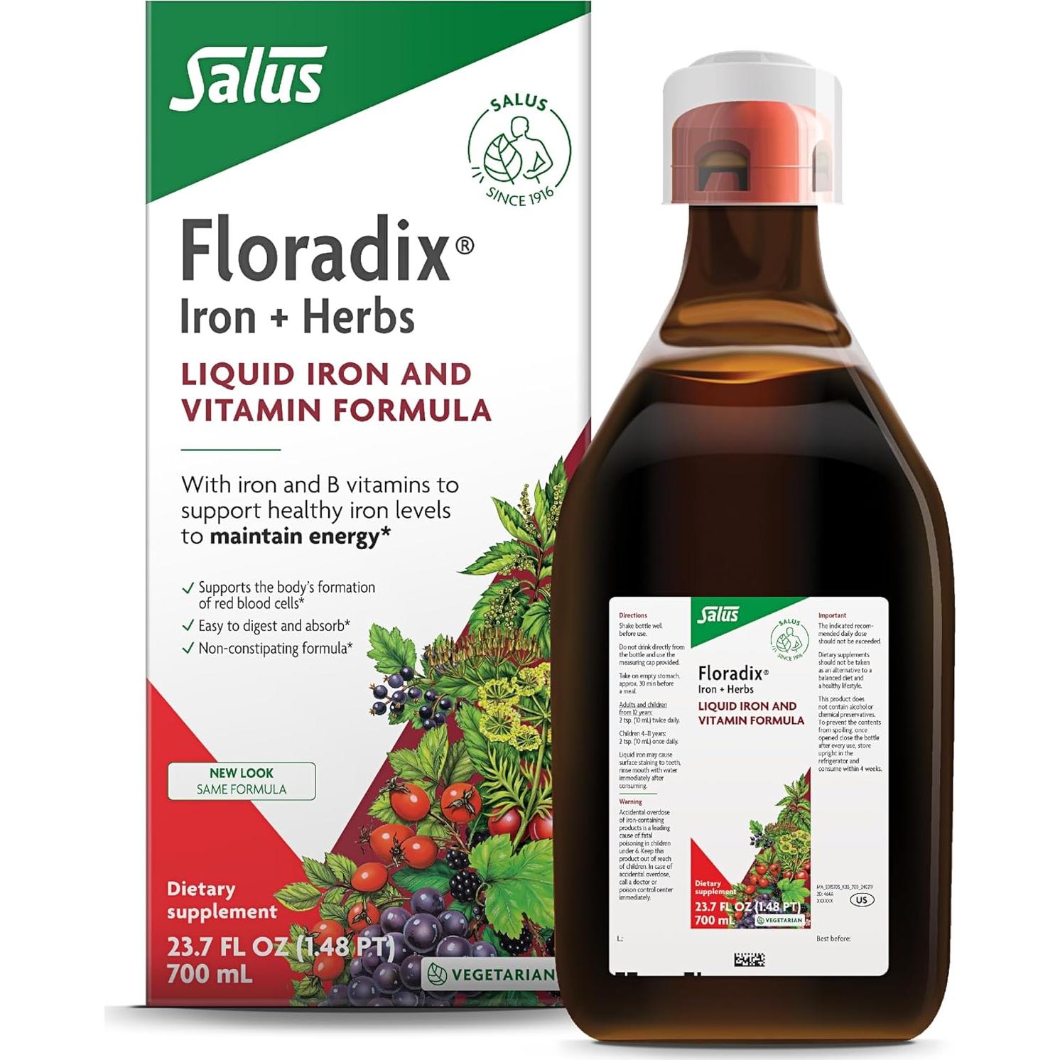 Floradix Suplemento de Hierro y Magnesio Líquido 680 ml