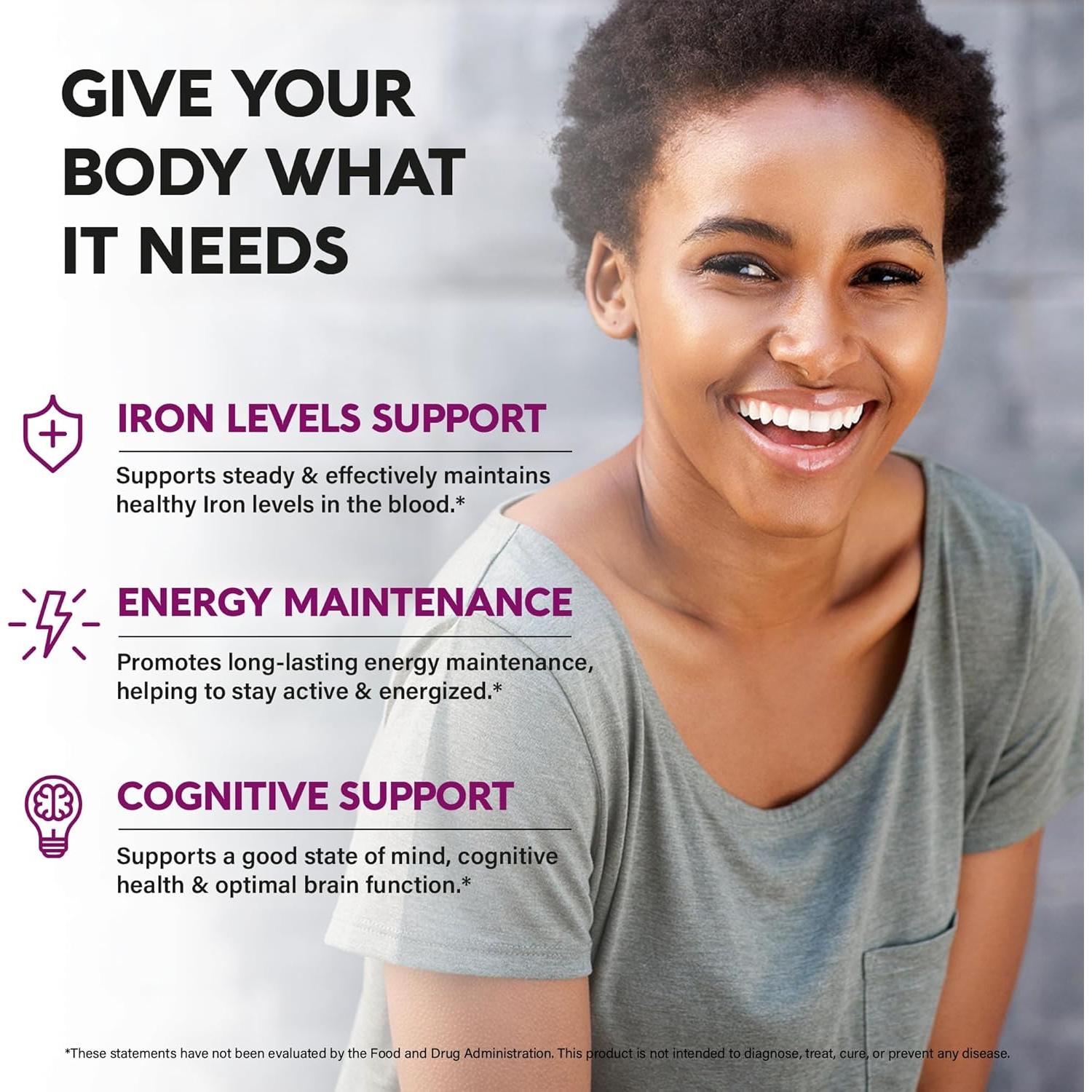 Suplemento de Hierro Nutra Harmony 65mg - Liberación Lenta 60 Cápsulas