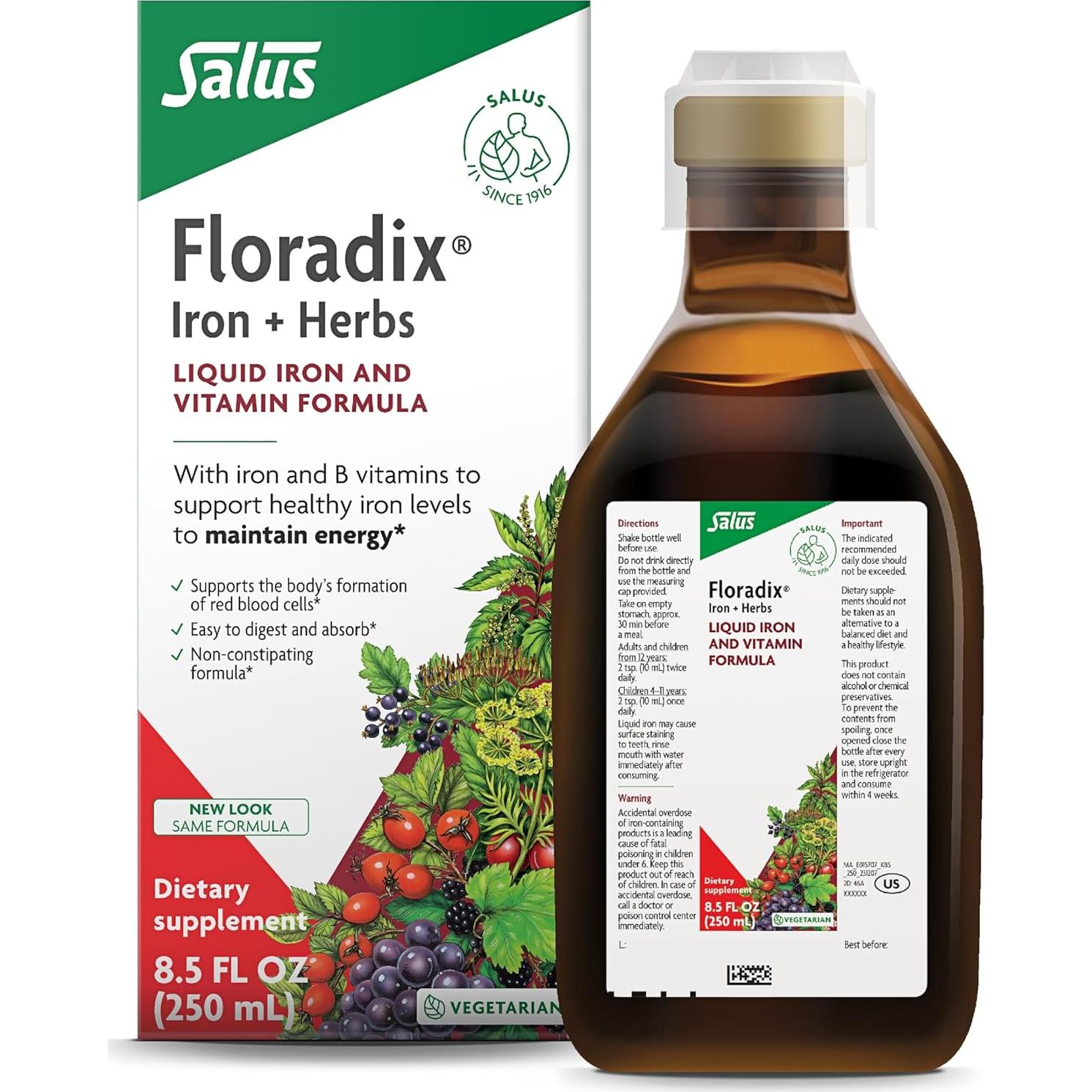 Floradix Magnesio y Hierro Salus 500ml + 250ml Suplemento