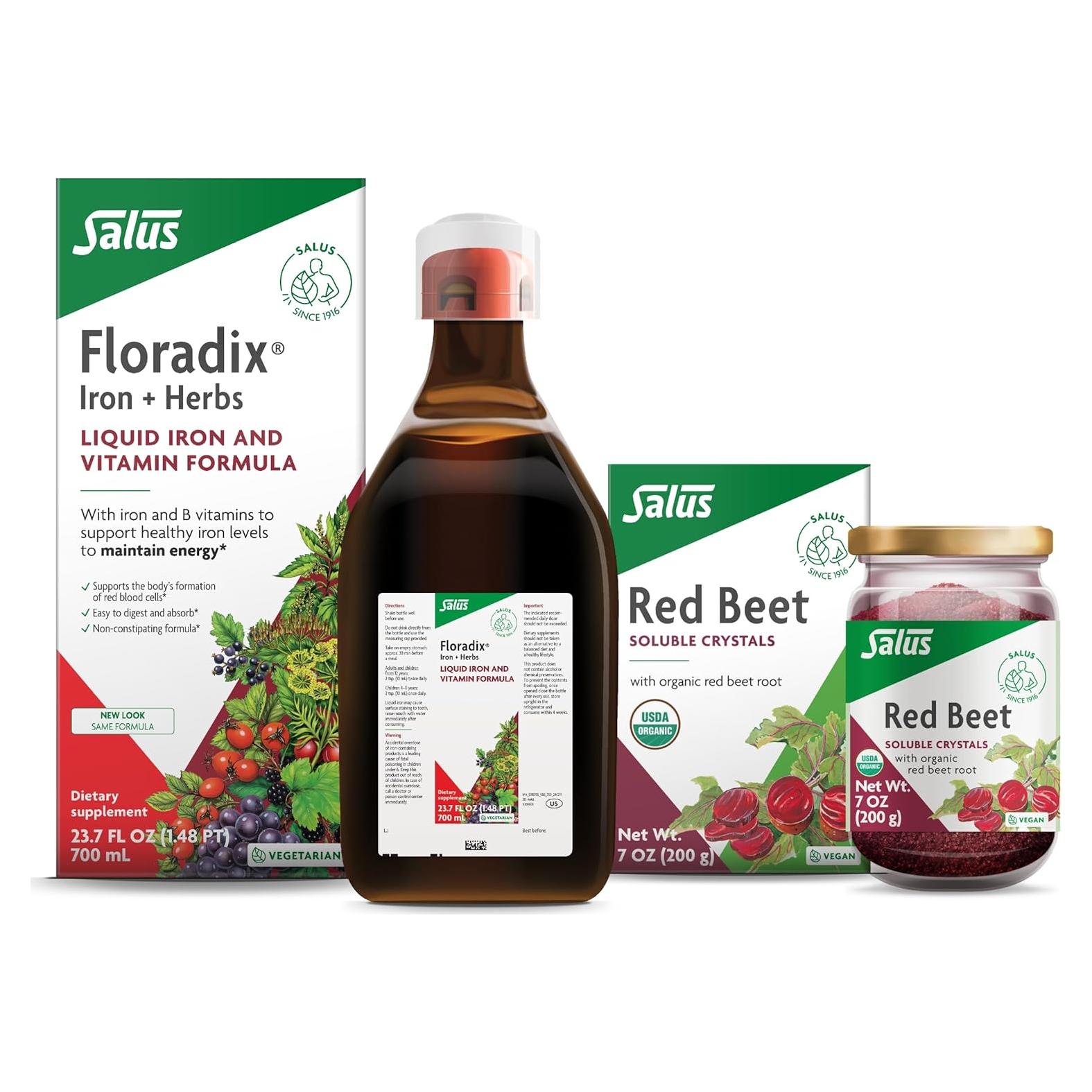 Floradix Hierro + Hierbas 670 g y Cristales de Remolacha Roja 198 g