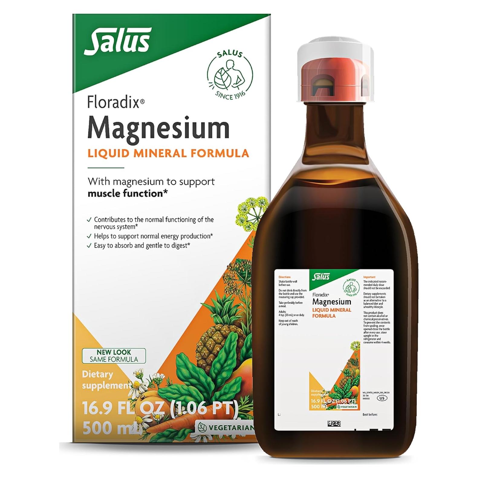 Floradix Magnesio Líquido 500 ml - Suplemento Vegetariano