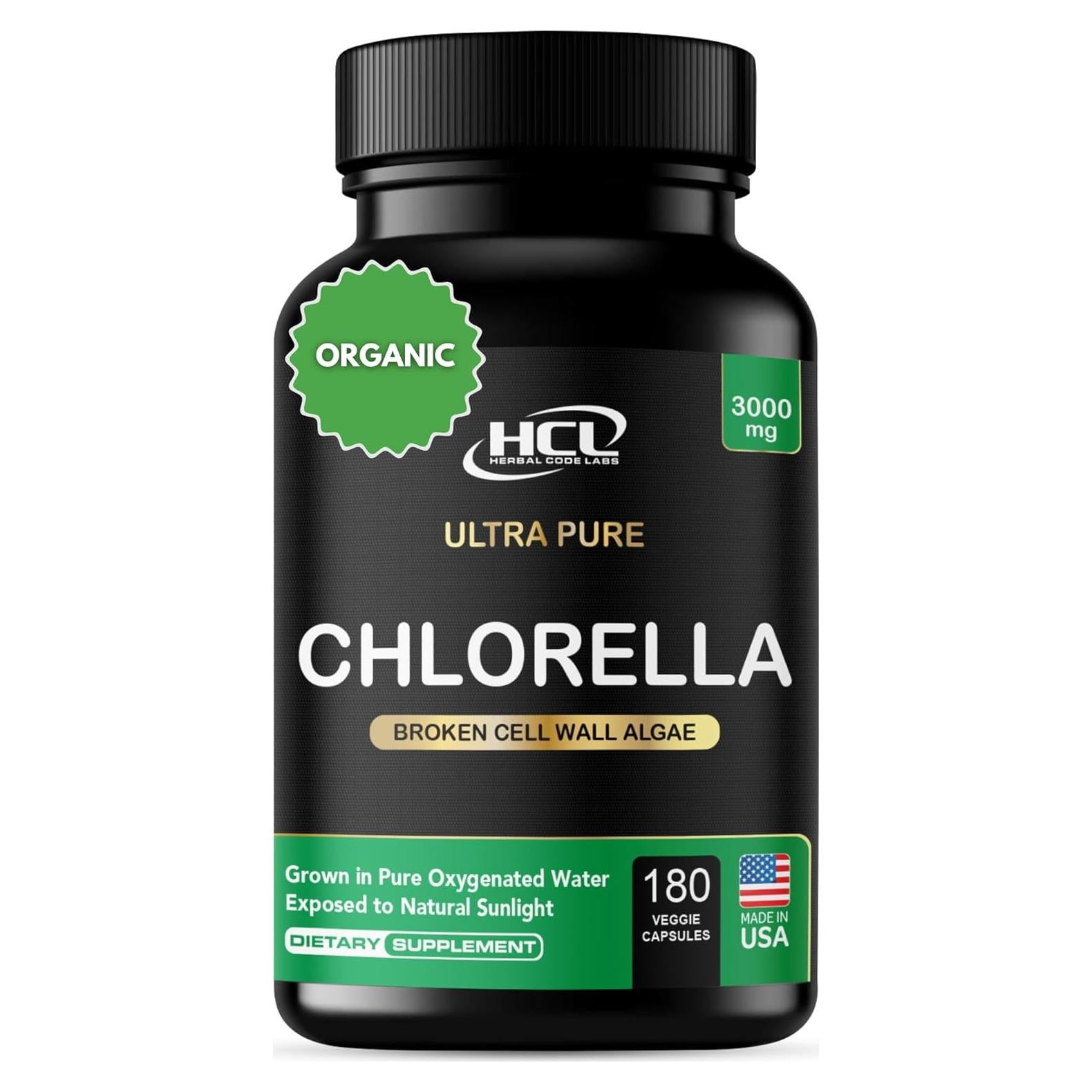 Cápsulas de Chlorella Orgánica 3000 mg HCL - Detox Natural