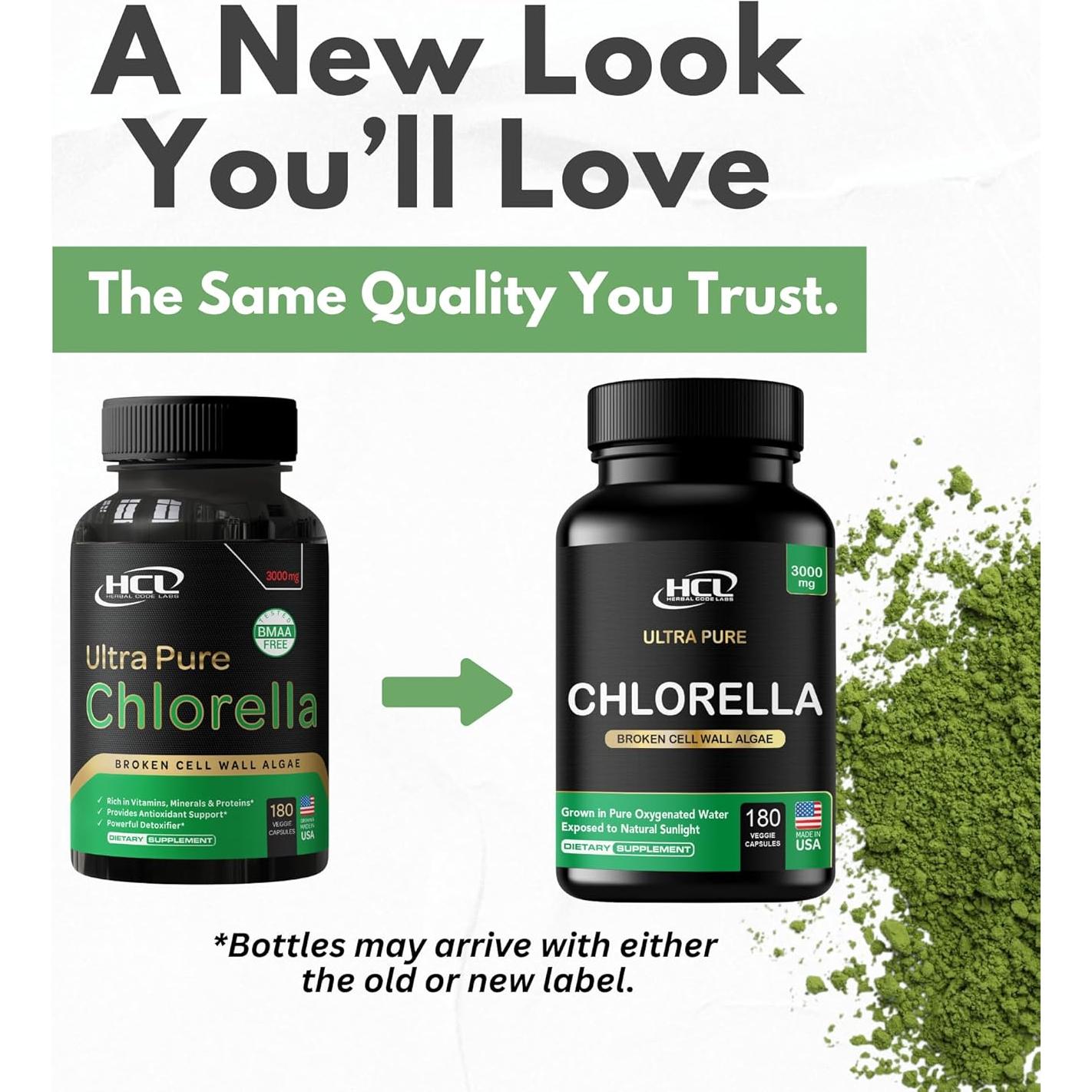 Cápsulas de Chlorella Orgánica 3000 mg HCL - Detox Natural
