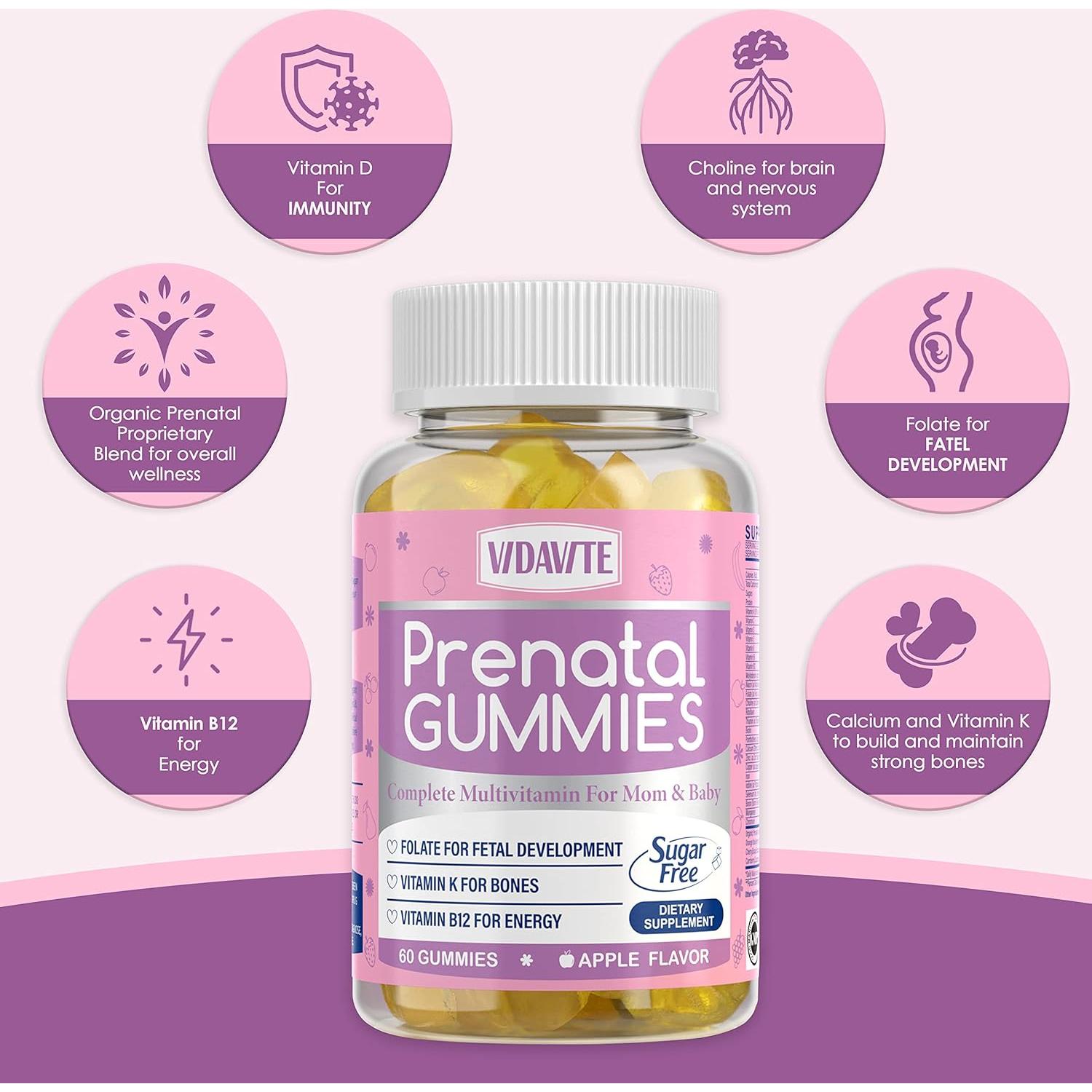 Gomitas Prenatales Sin Azúcar VIDAVITE 60 Unidades 1700mg