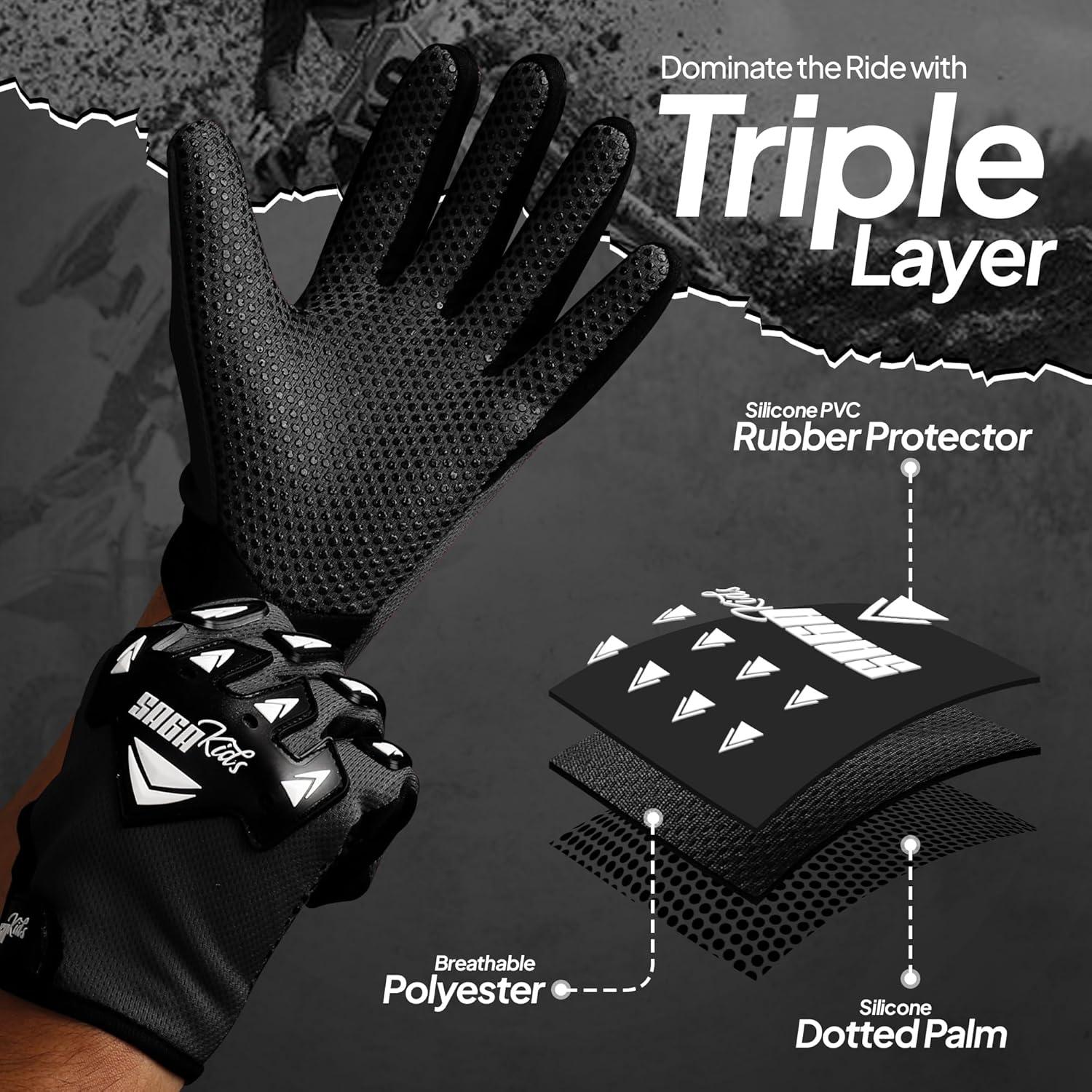 Guantes de Motocross SAGA SPORTS Kids-MBG para Niños