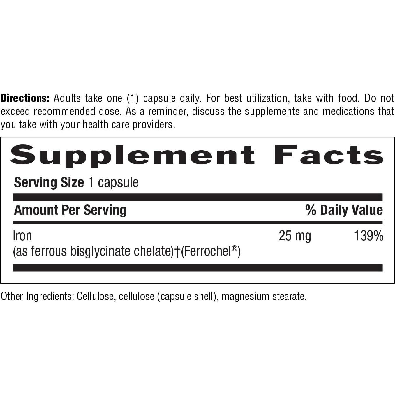 Cápsulas de Hierro Fácil 25mg Country Life - Suave y Vegano