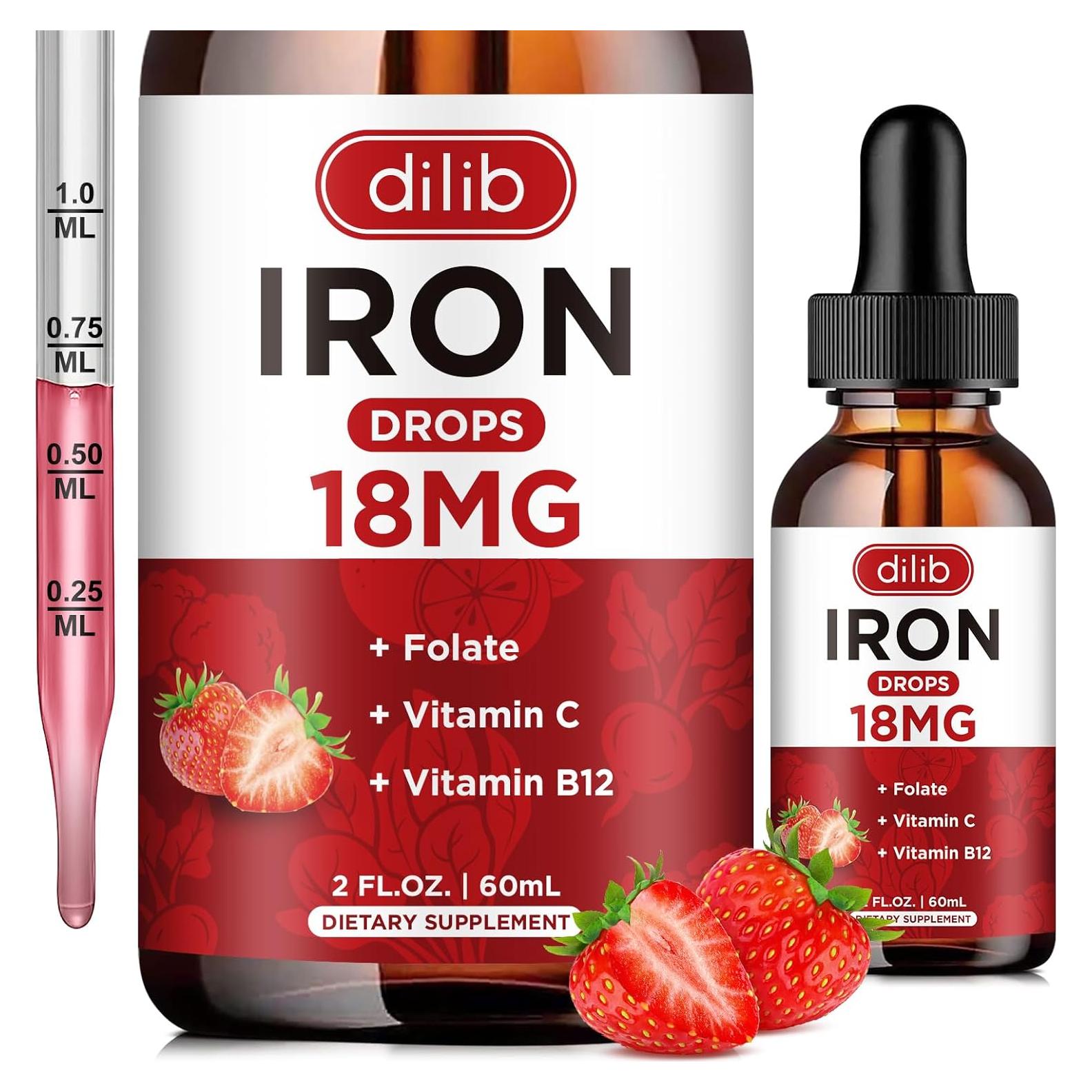 Suplemento de Hierro Líquido Dilib 60 ml con Vitamina C y B12