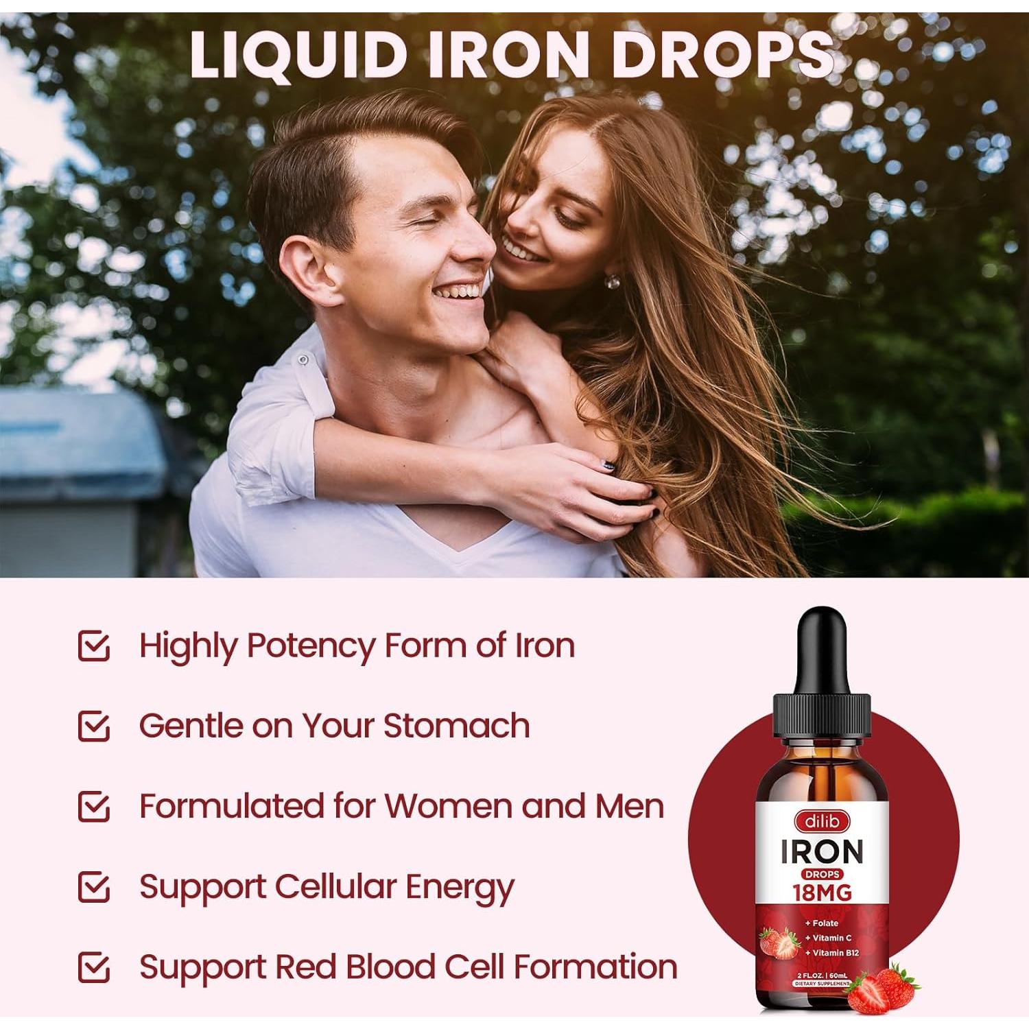 Suplemento de Hierro Líquido Dilib 60 ml con Vitamina C y B12