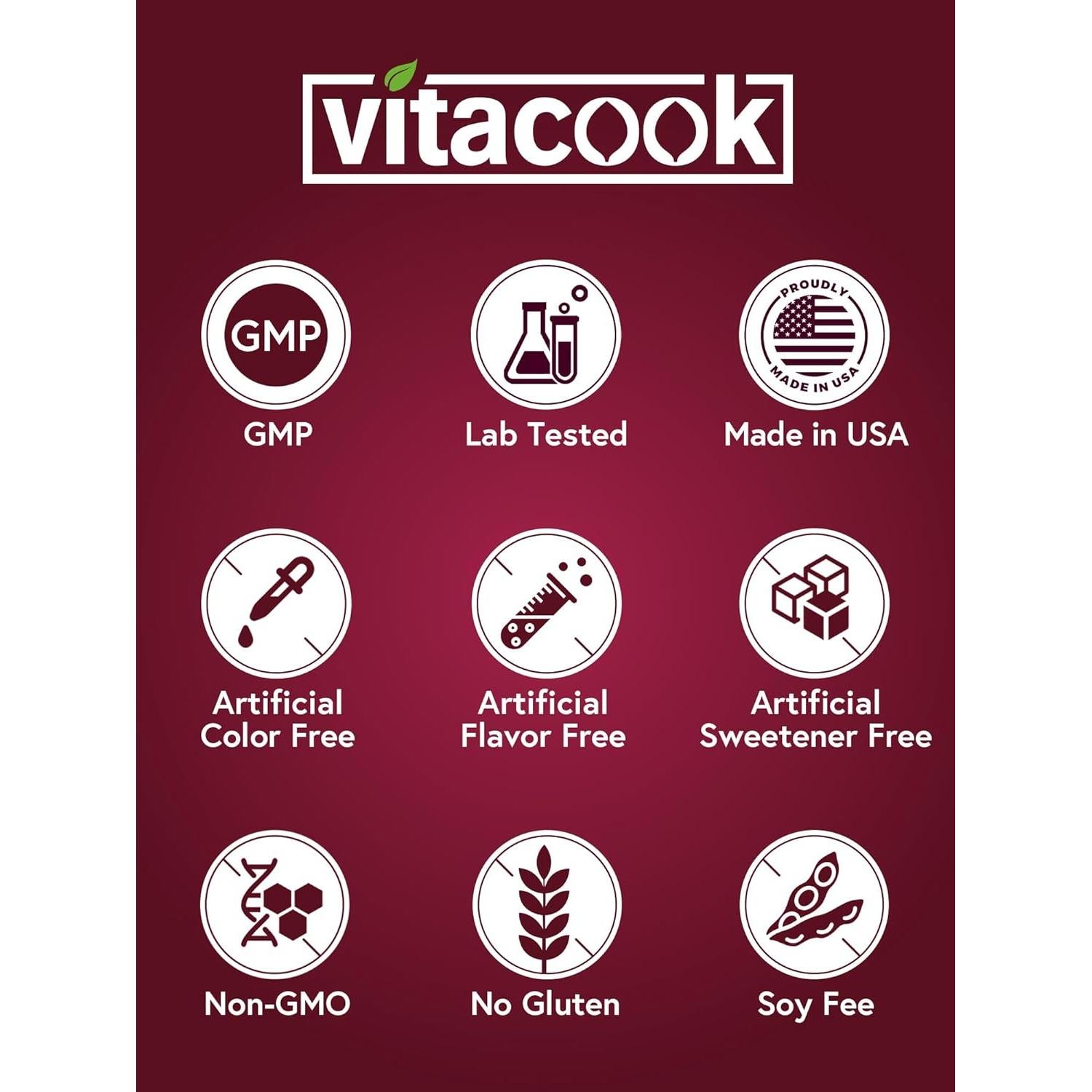 Suplemento de Hierro Vitacook 60 Cápsulas Veganas con Vitamina C