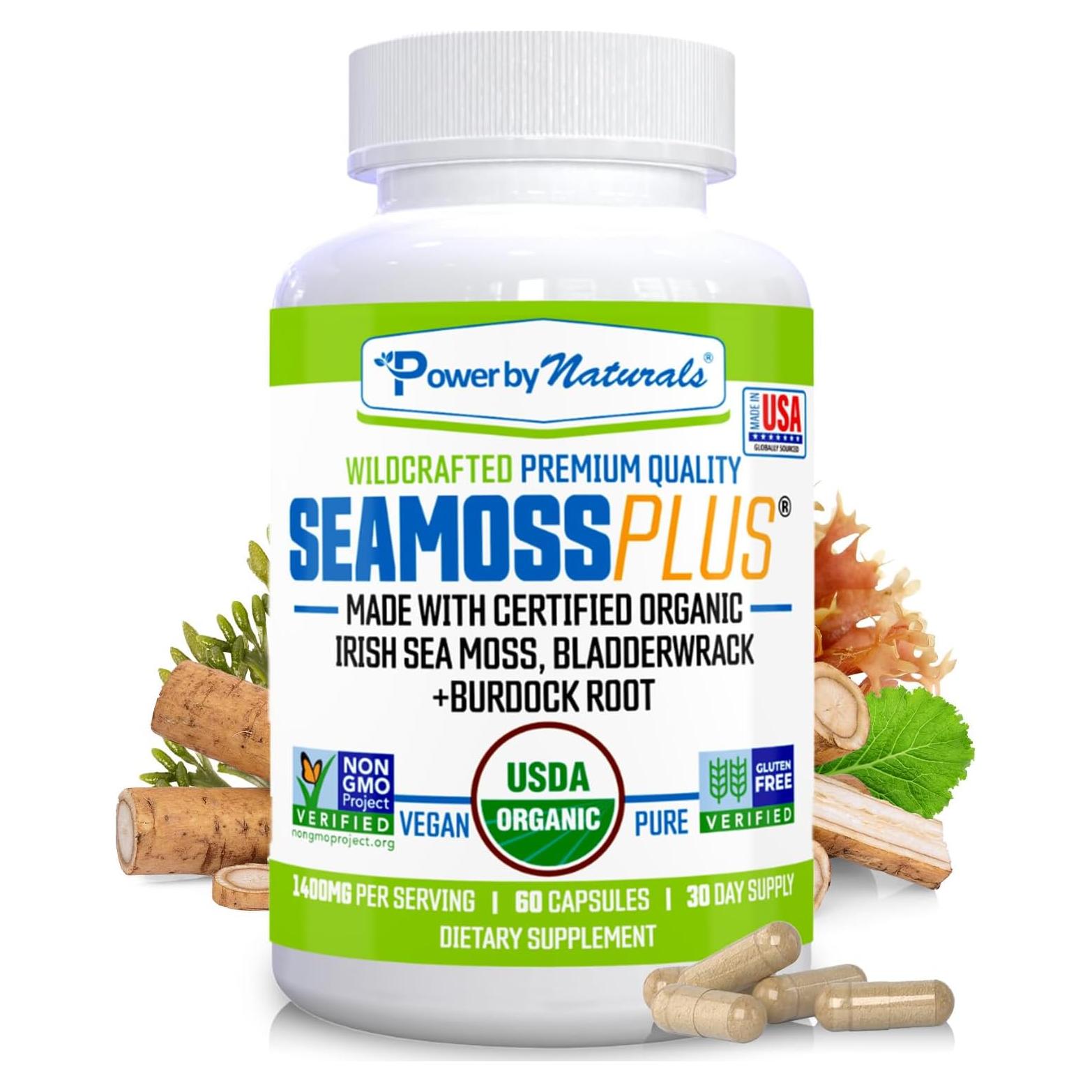 Cápsulas de Musgo Marino Plus Power By Naturals 60 Ct