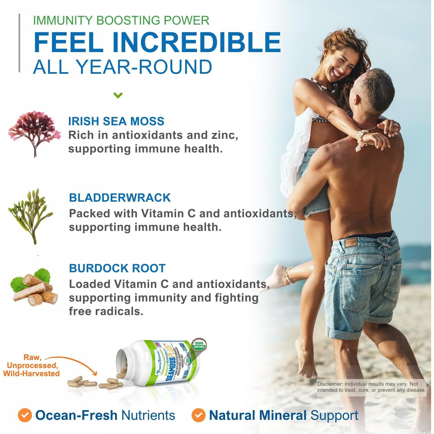 Cápsulas de Musgo Marino Plus Power By Naturals 60 Ct